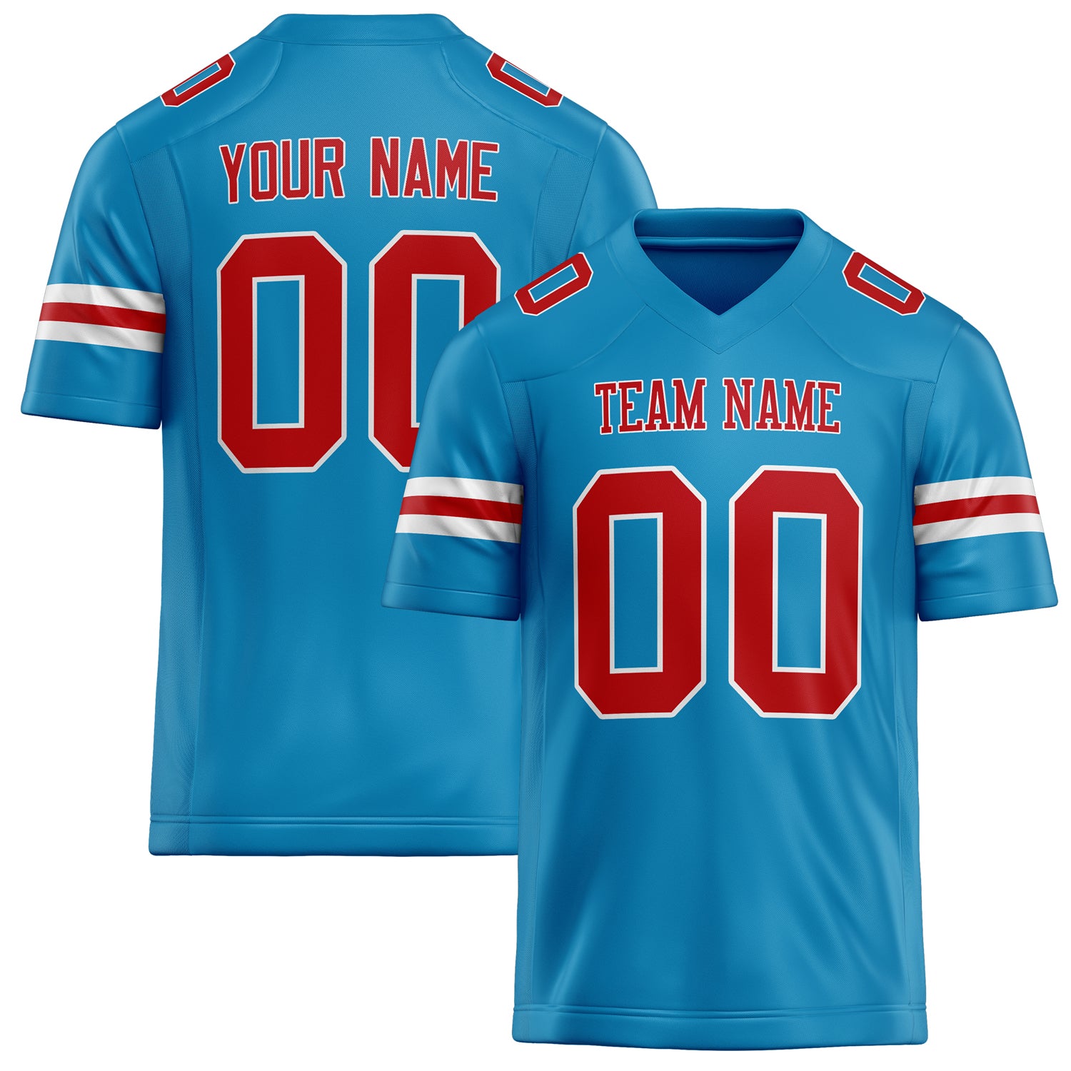 Custom Panther Blue red Solid Colour Football Jersey FT02240730PA391