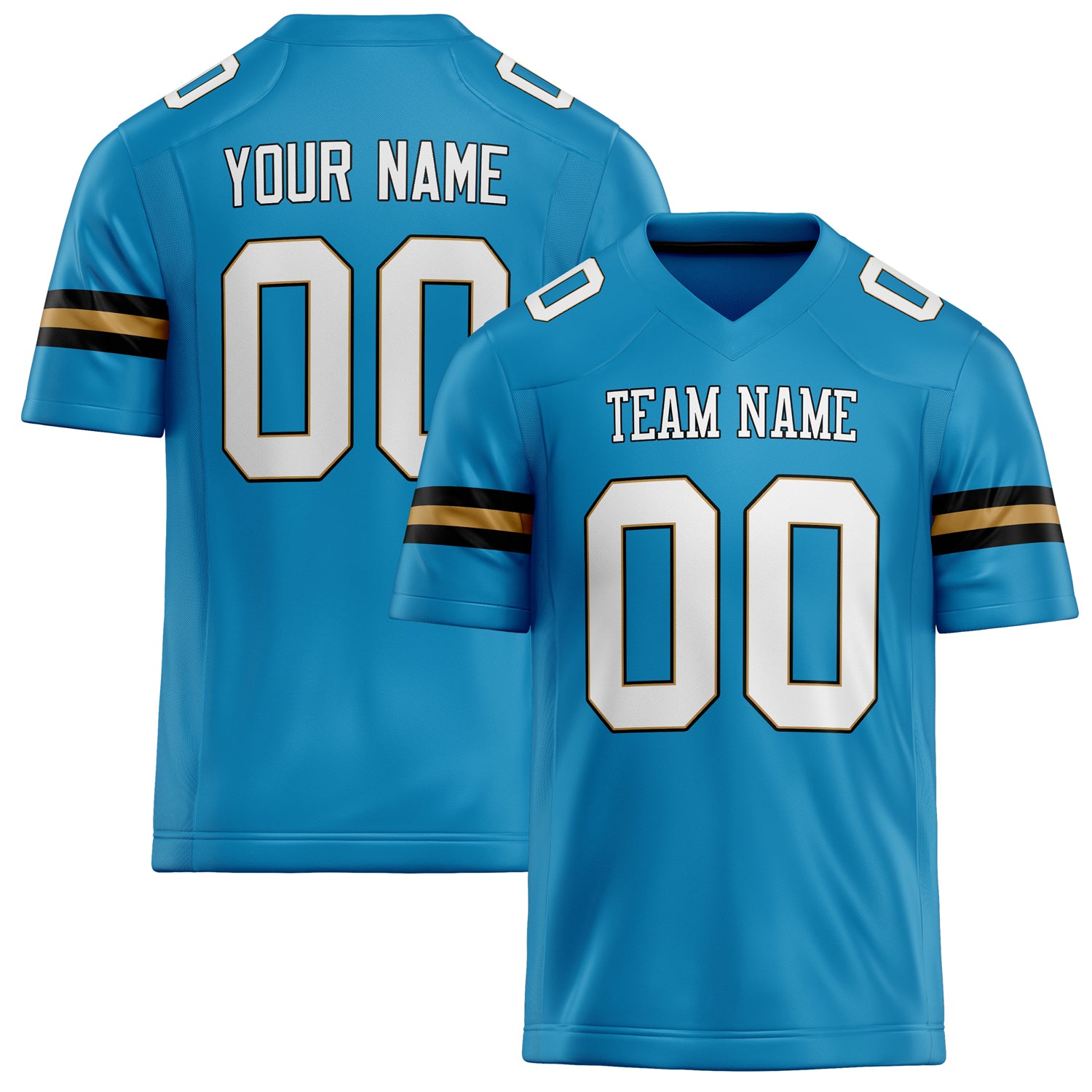 Custom Panther Blue White Solid Colour Football Jersey FT02240730PA393