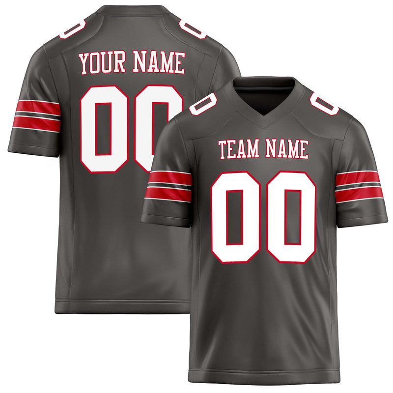Custom Pewter White Solid Colour Football Jersey FT02240730PE396