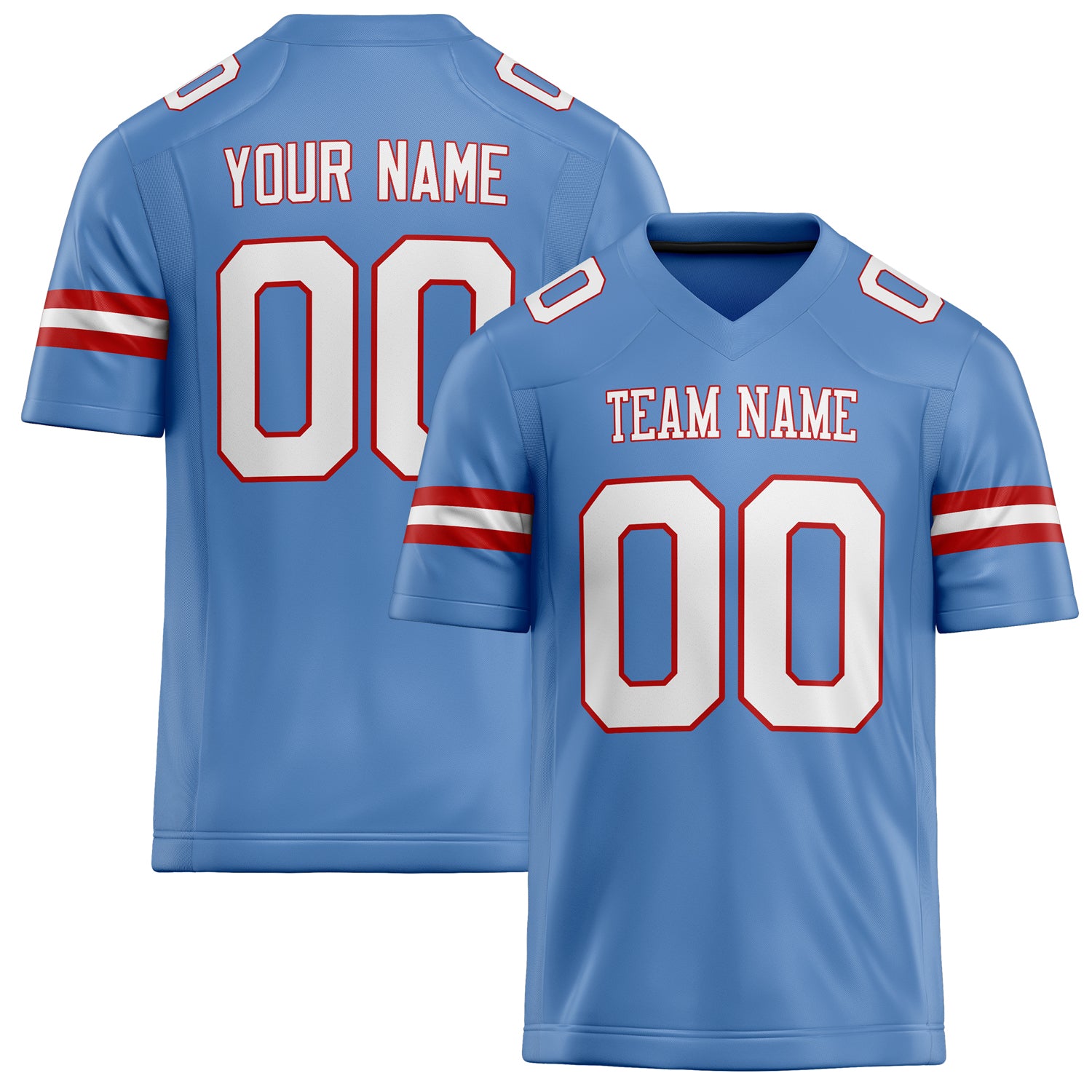 Custom Powder Blue White Solid Colour Football Jersey FT02240730PO419