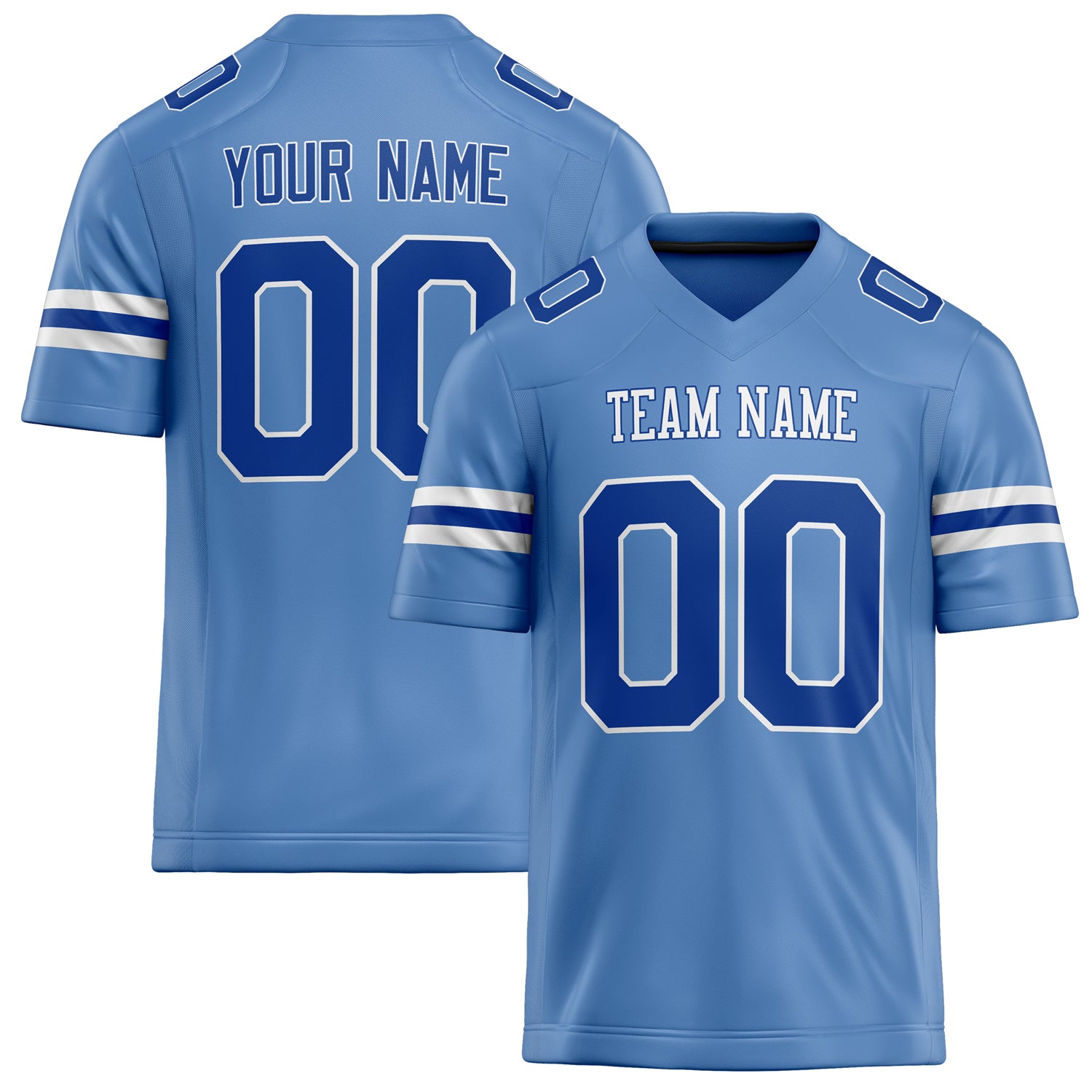 Custom Powder Blue royal Solid Colour Football Jersey FT02240730PO420