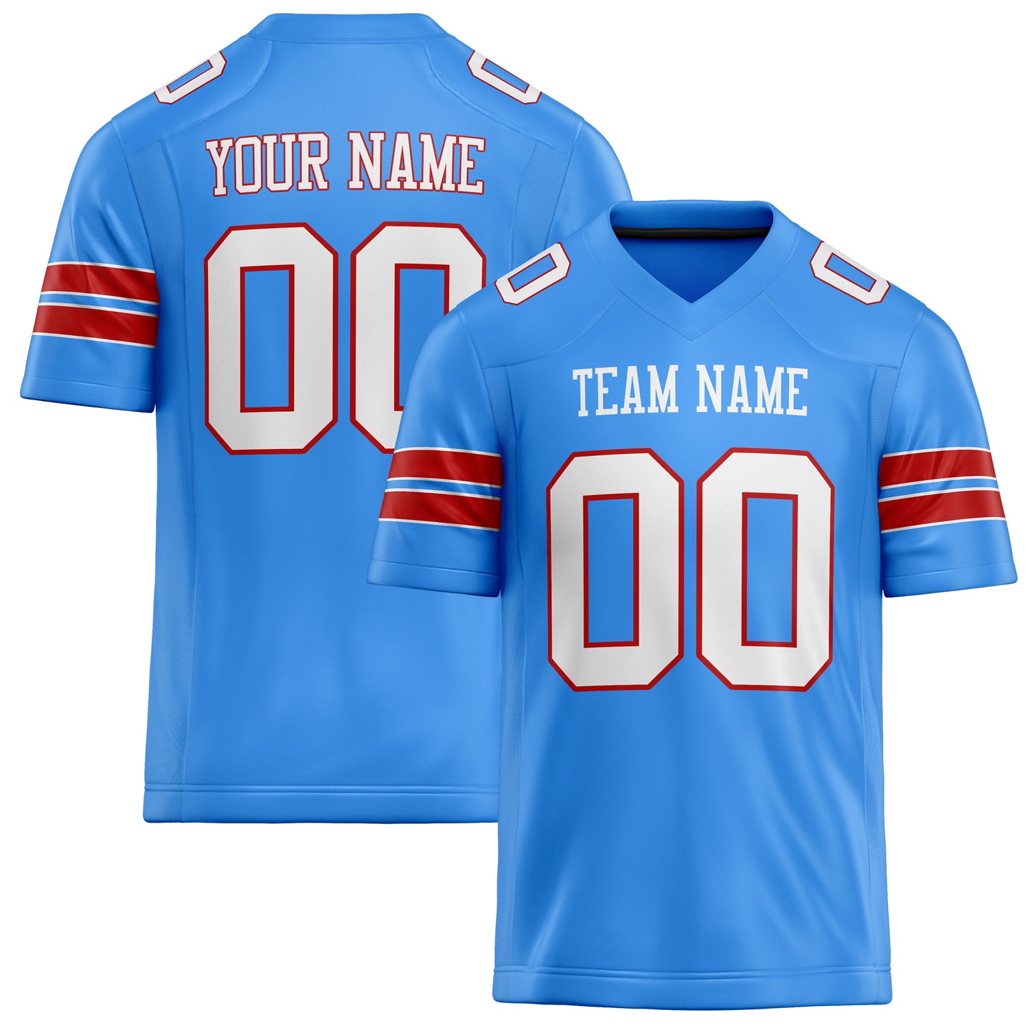 Custom Powder Blue White Solid Colour Football Jersey FT02240730PO424