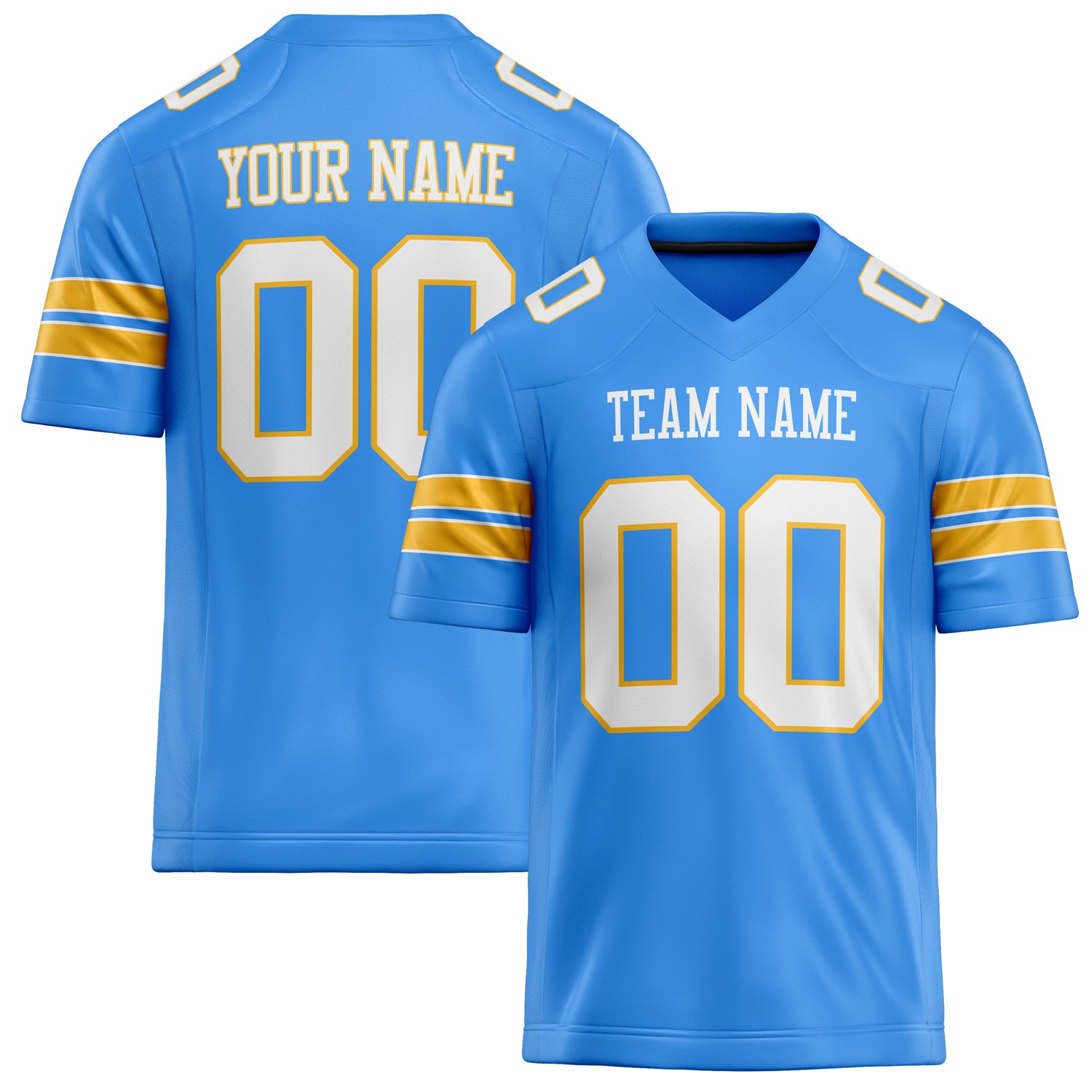 Custom Powder Blue White Solid Colour Football Jersey FT02240730PO425