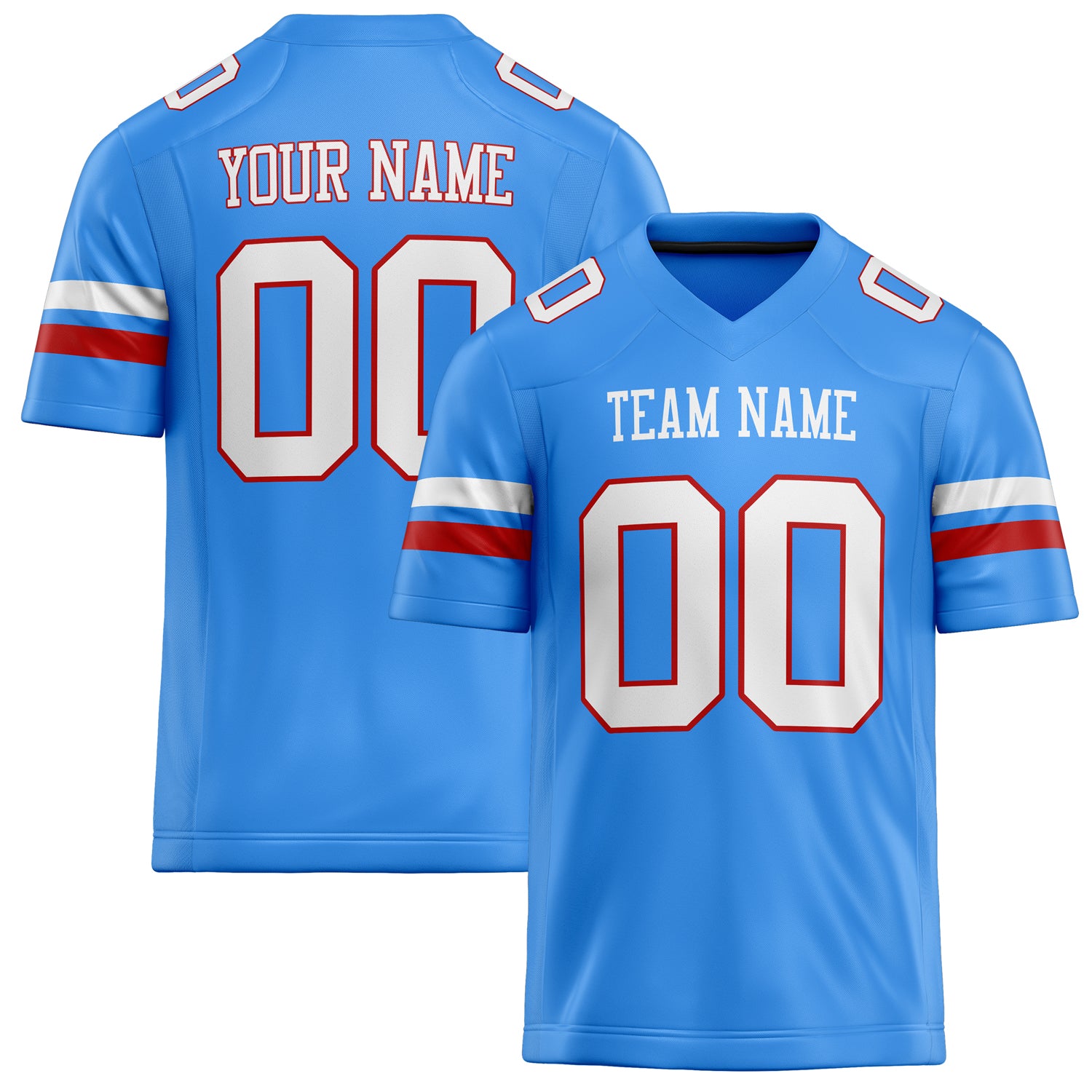 Custom Powder Blue White Solid Colour Football Jersey FT02240730PO431