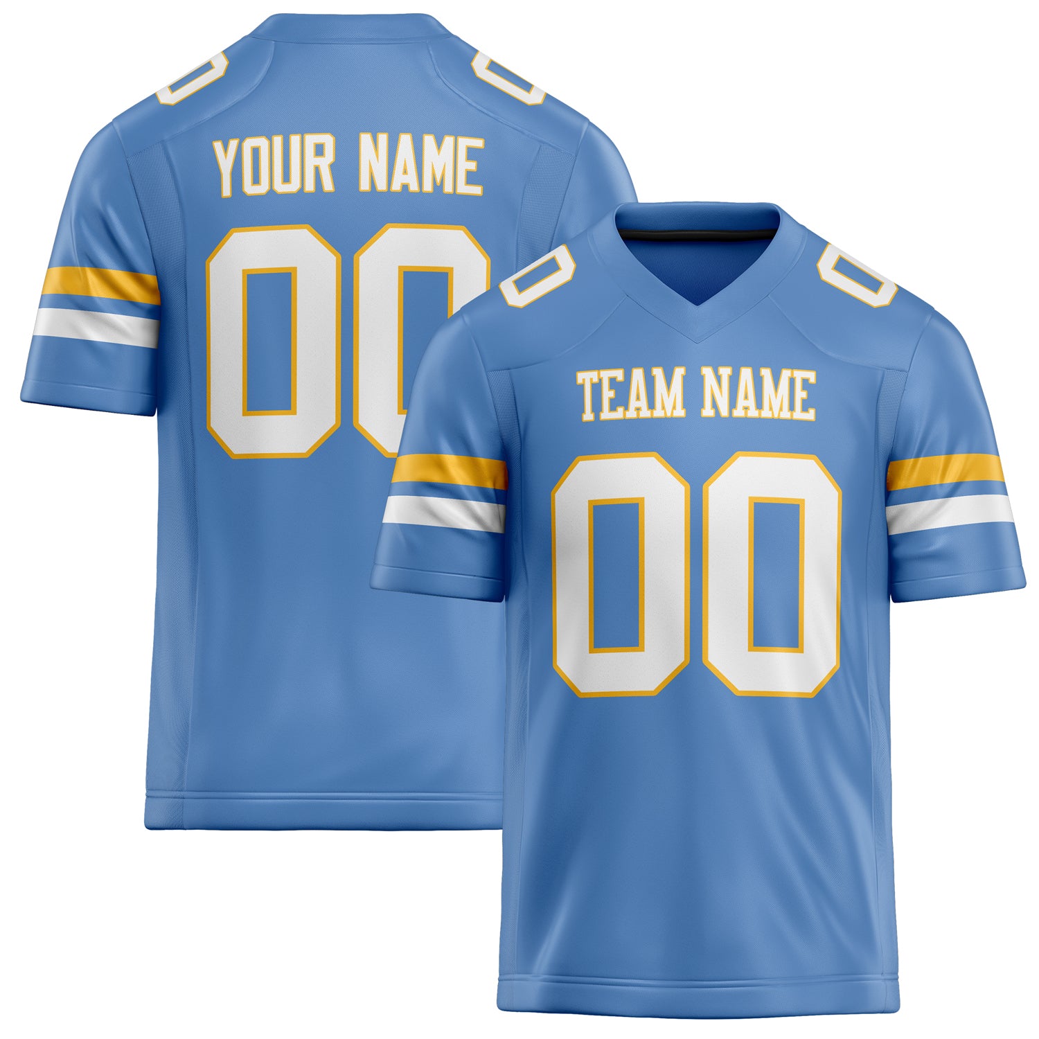 Custom Powder Blue White Solid Colour Football Jersey FT02240730PO436