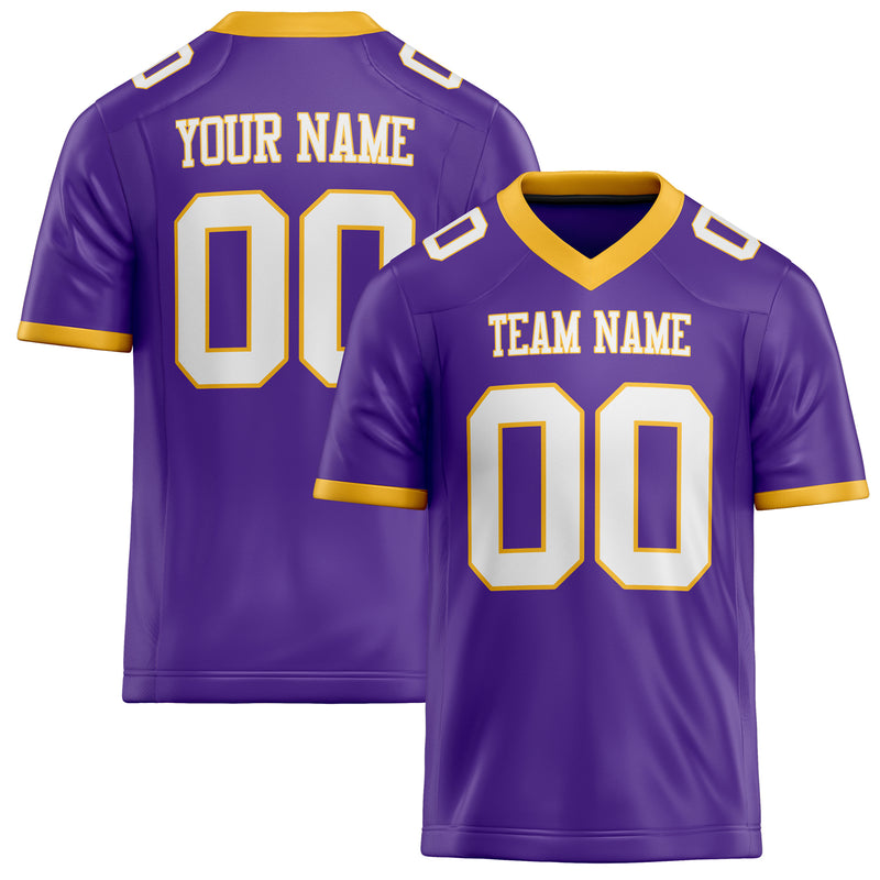 Custom Purple White Solid Colour Football Jersey FT02240730PU444