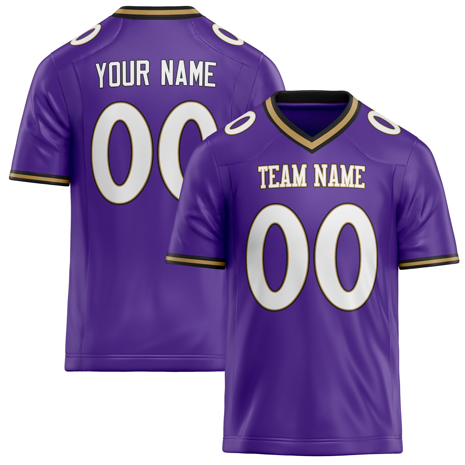 Custom Purple White Solid Colour Football Jersey FT02240730PU449