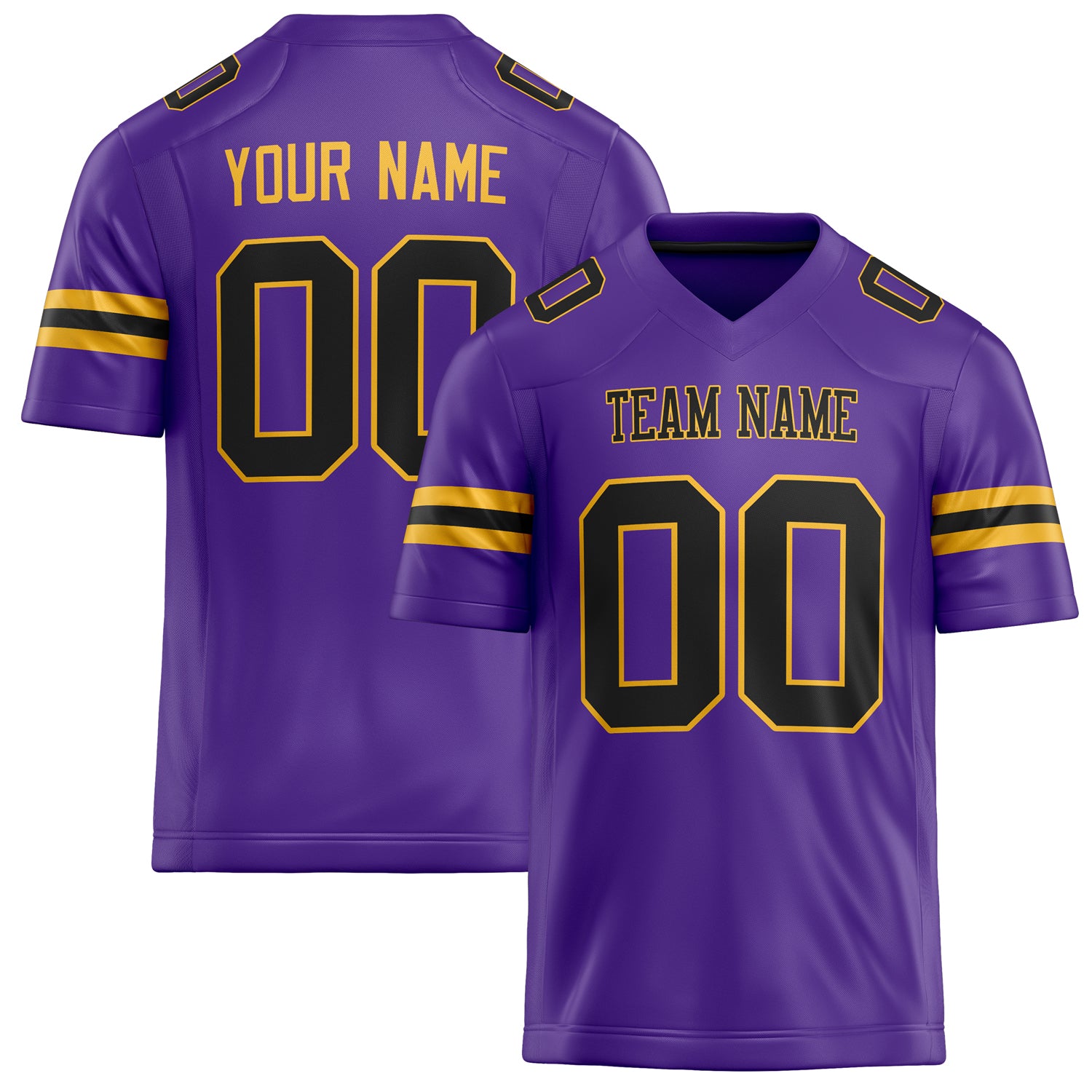 Custom Purple Black Solid Colour Football Jersey FT02240730PU453