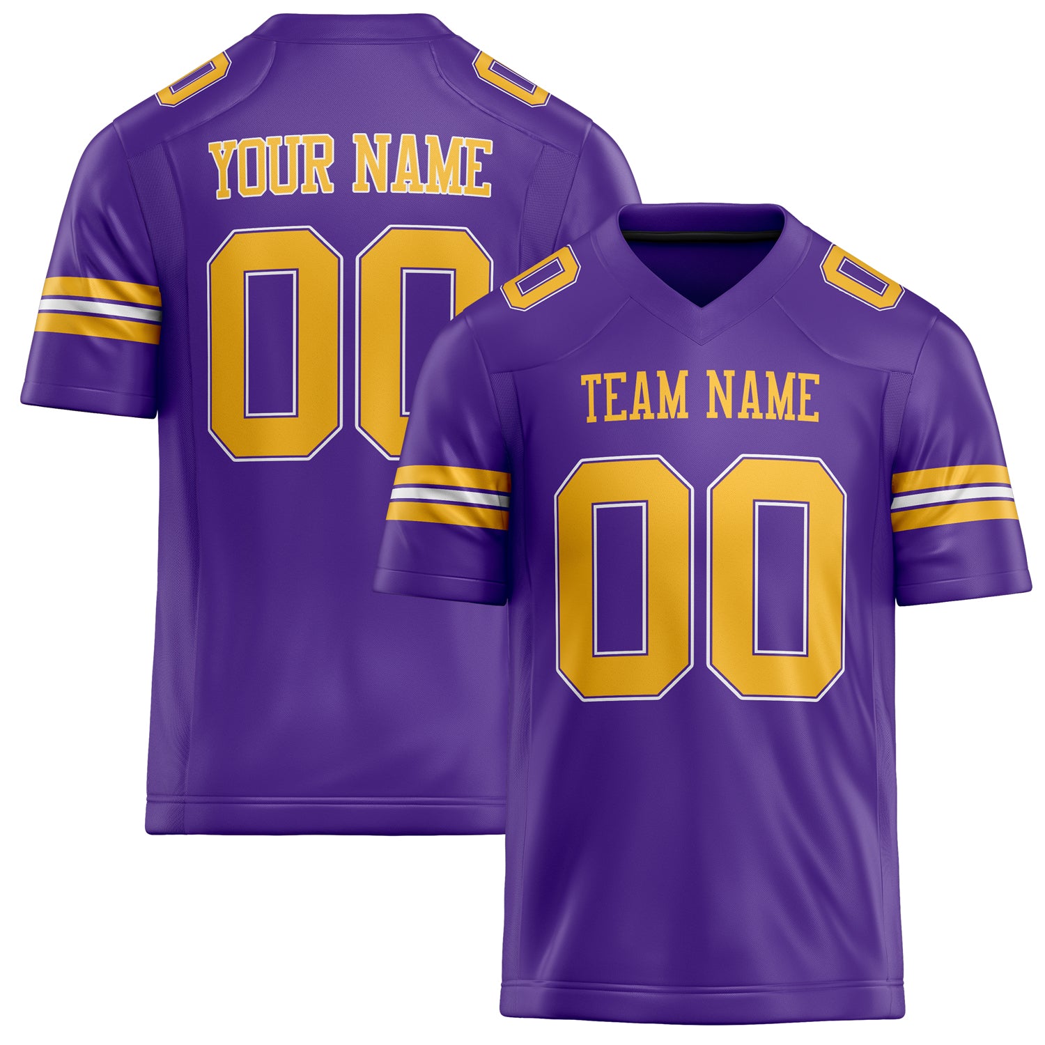 Custom Purple Gold Solid Colour Football Jersey FT02240730PU454
