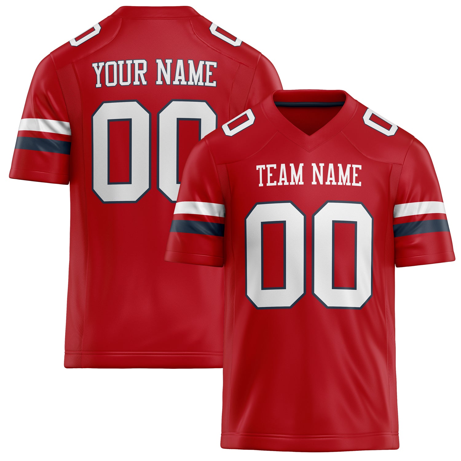 Custom Red White Solid Colour Football Jersey FT02240730RE460