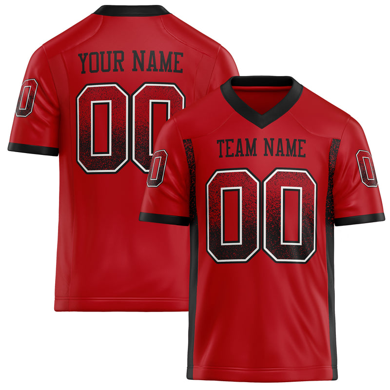 Custom Red Black Solid Colour Football Jersey FT02240730RE461