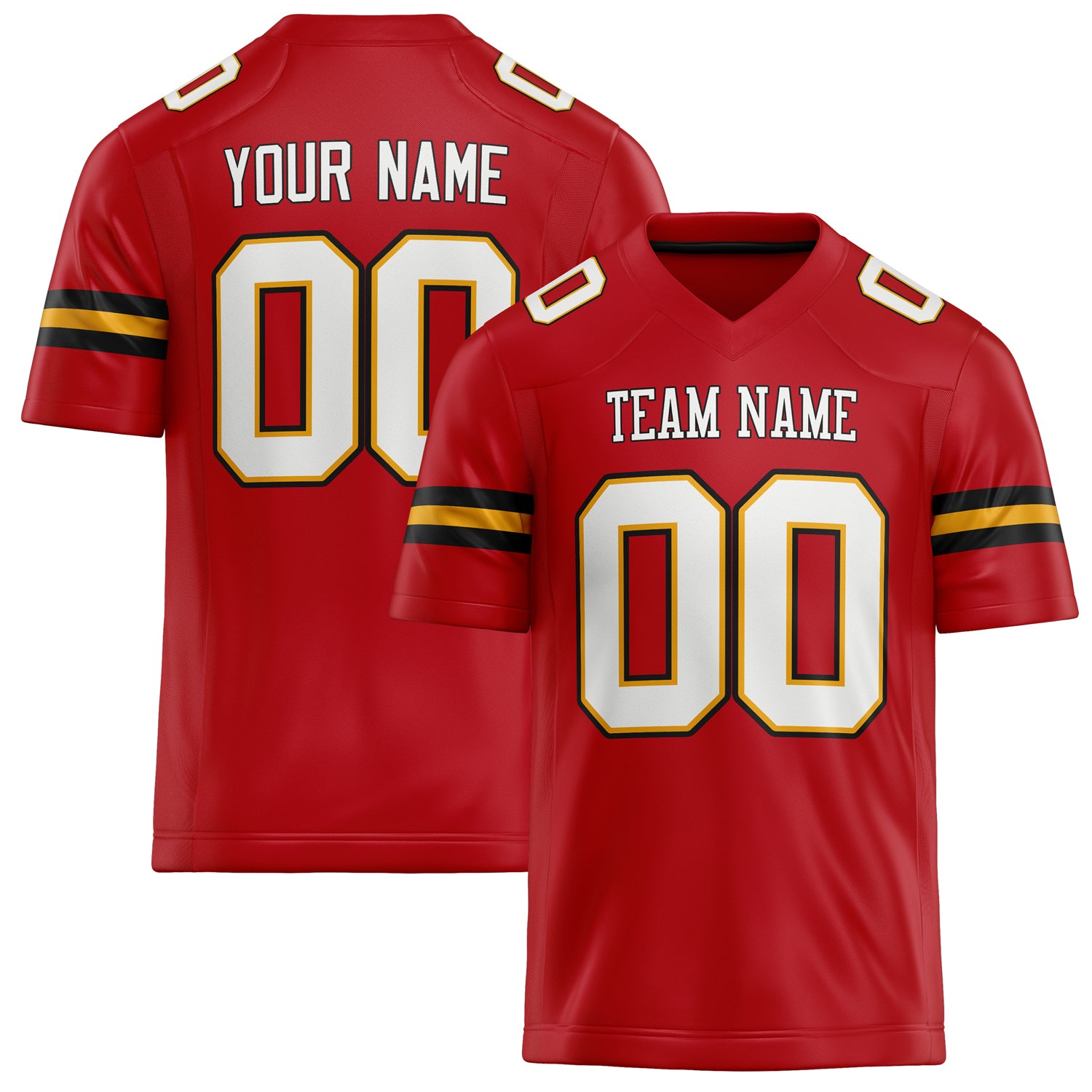 Custom Red White Solid Colour Football Jersey FT02240730RE464