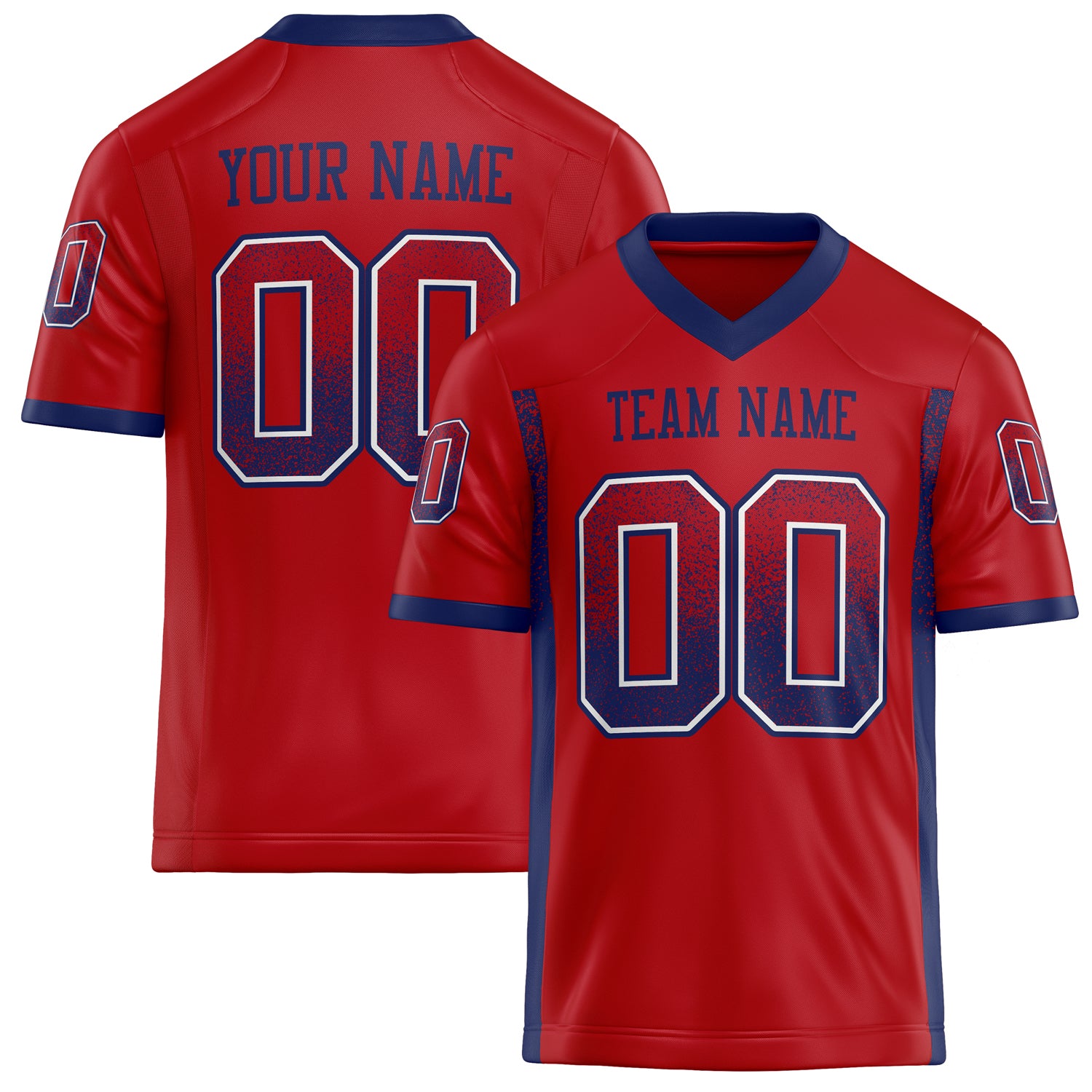 Custom Red Navy Solid Colour Football Jersey FT02240730RE465
