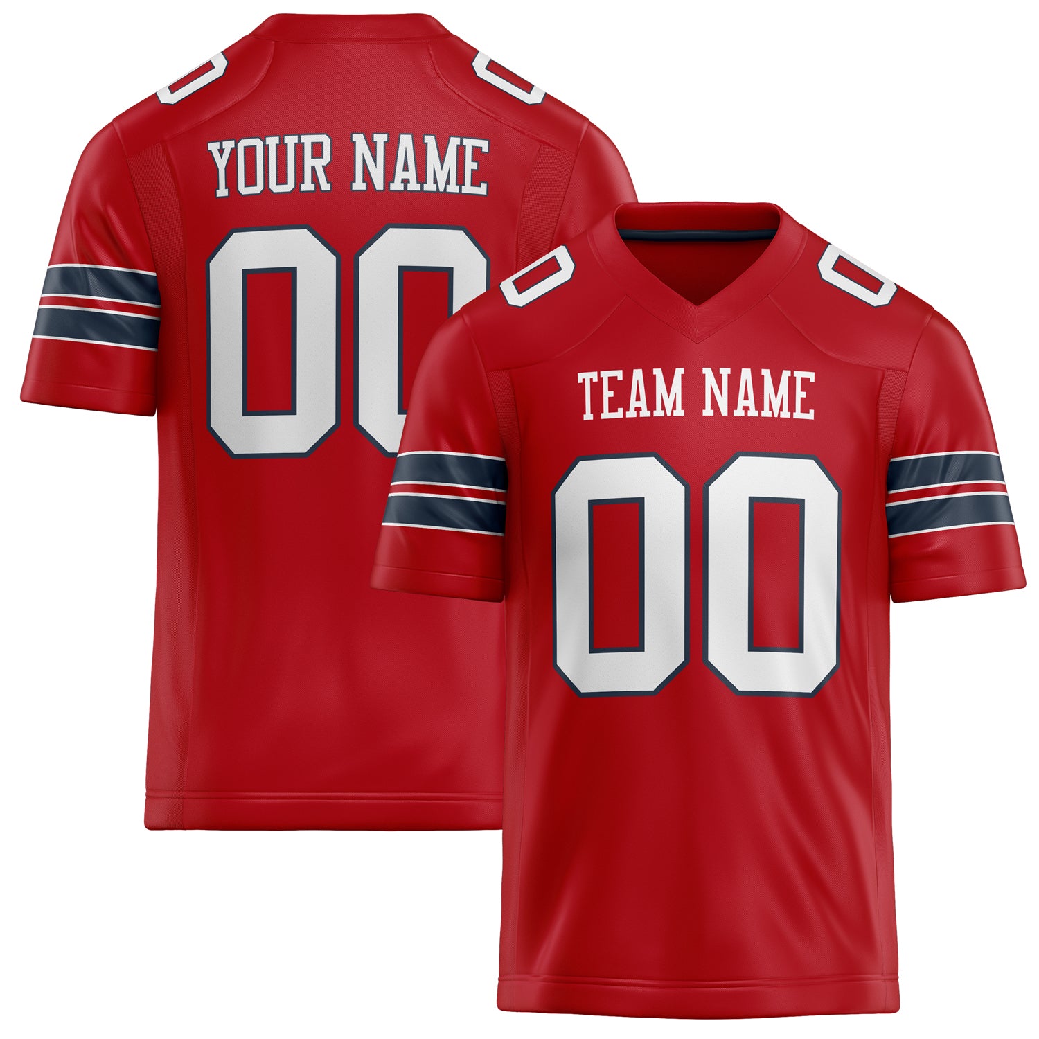 Custom Red White Solid Colour Football Jersey FT02240730RE469