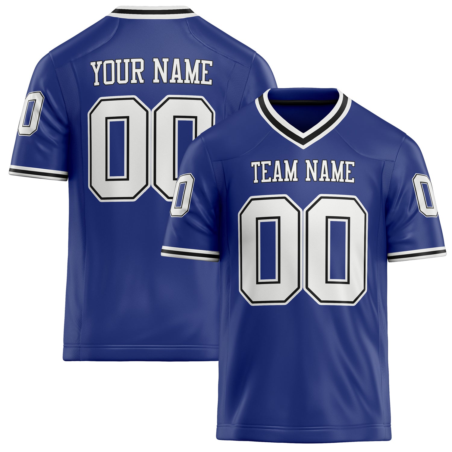 Custom Royal White Solid Colour Football Jersey FT02240730RO478