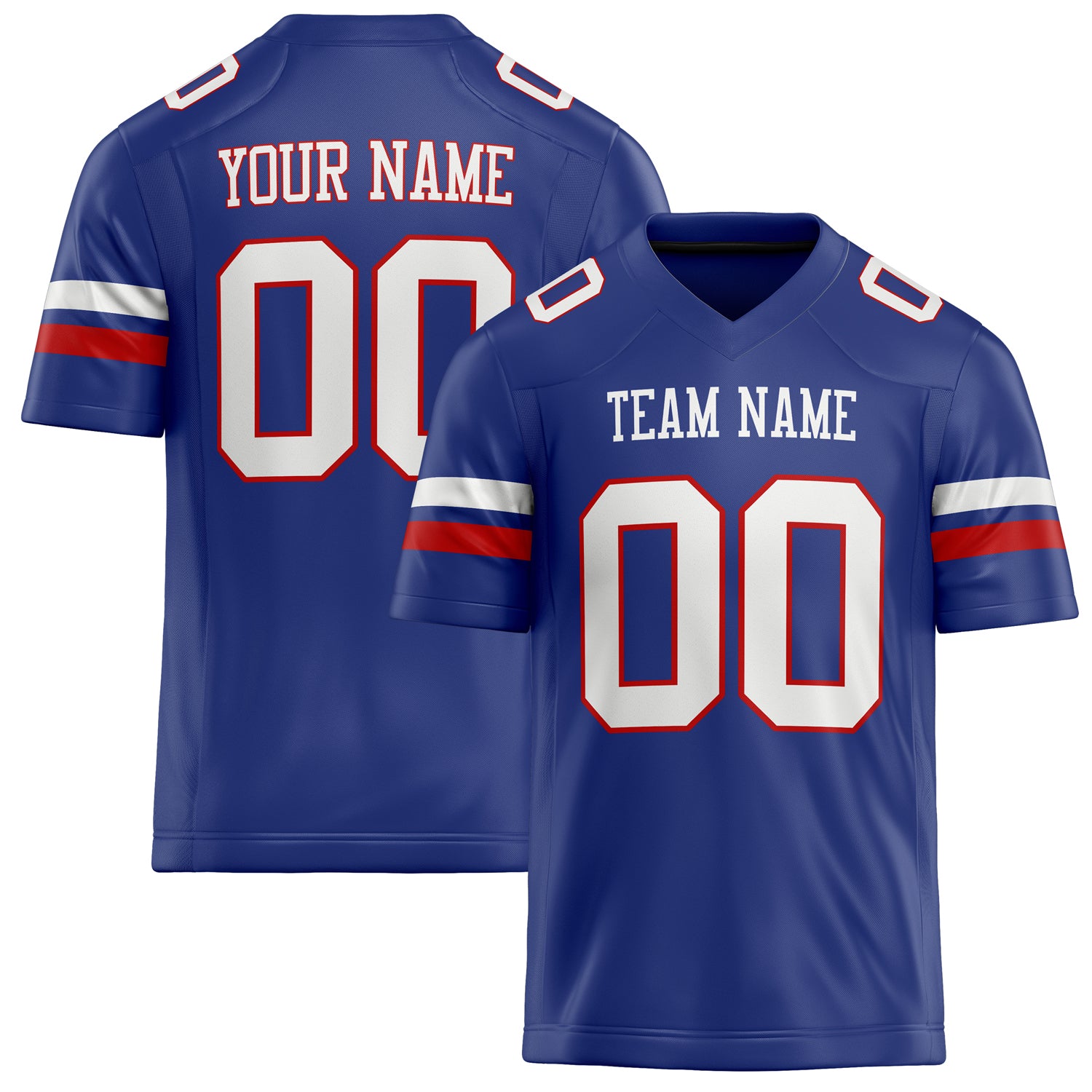 Custom Royal White Solid Colour Football Jersey FT02240730RO481