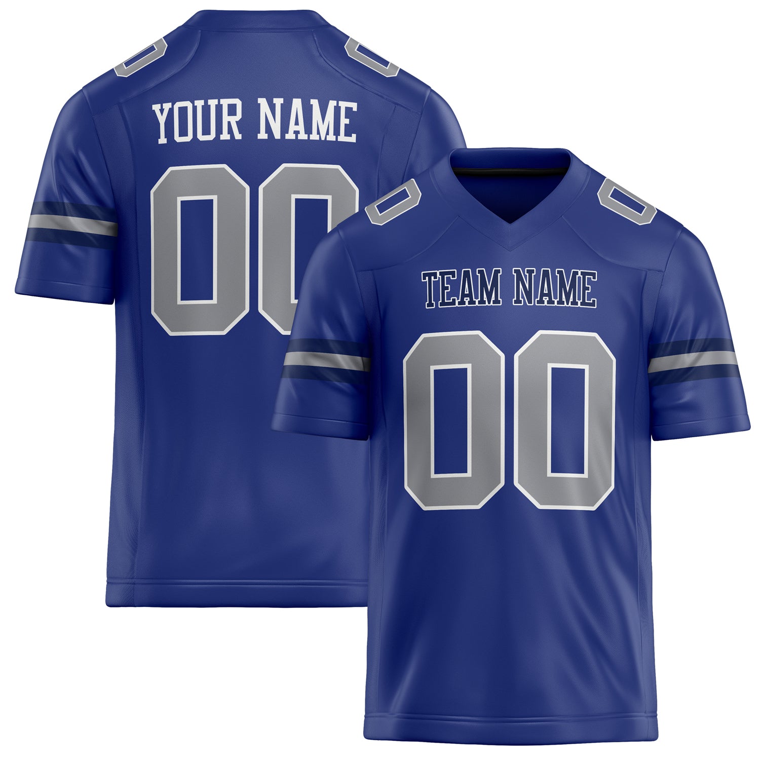 Custom Royal Gray Solid Colour Football Jersey FT02240730RO482