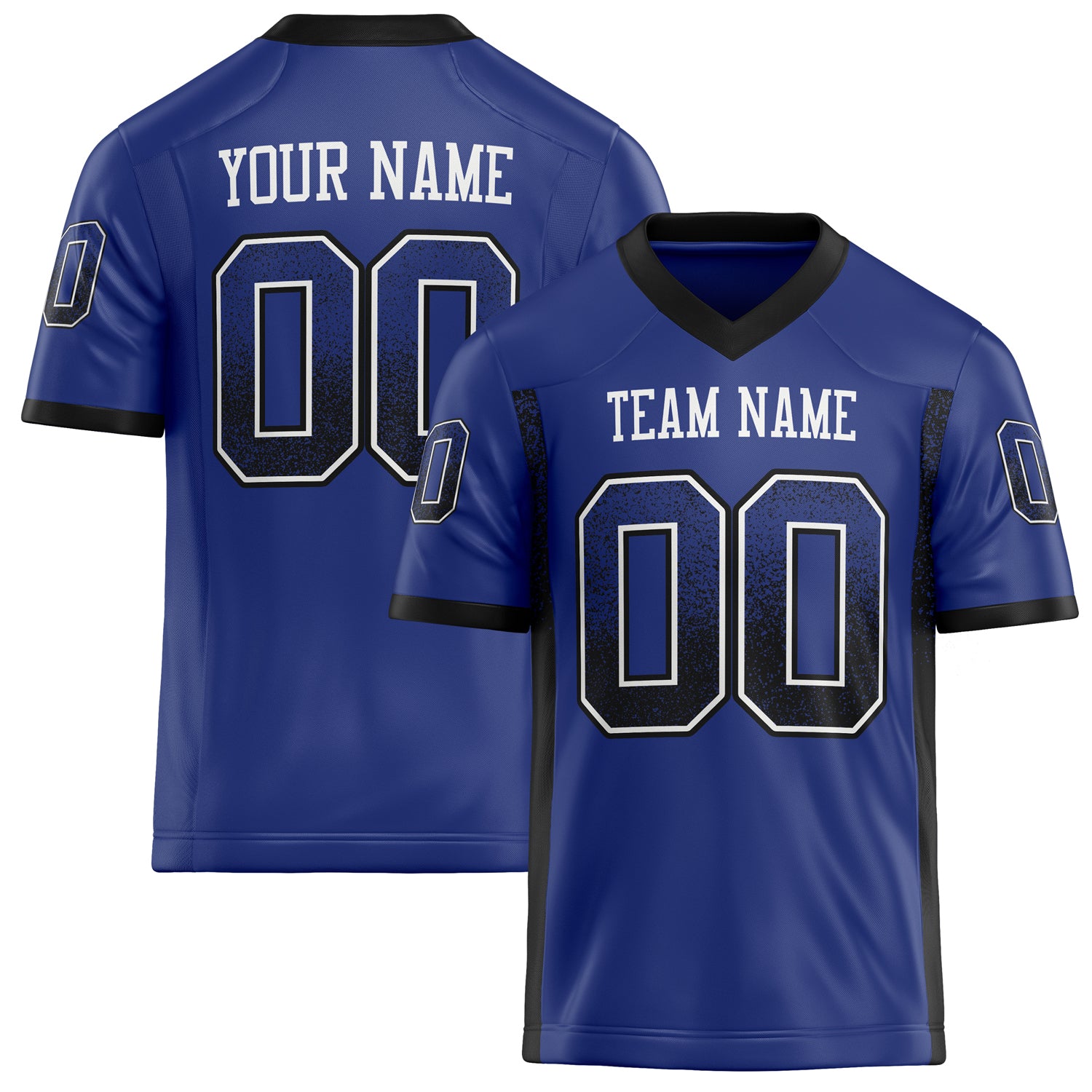 Custom Royal Black Solid Colour Football Jersey FT02240730RO483