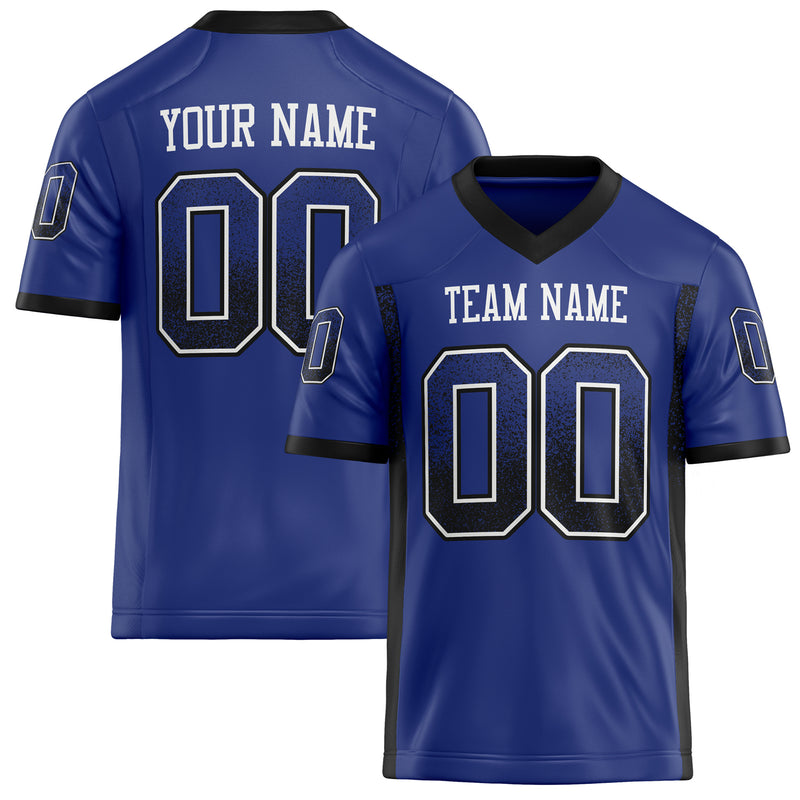 Custom Royal Black Solid Colour Football Jersey FT02240730RO483