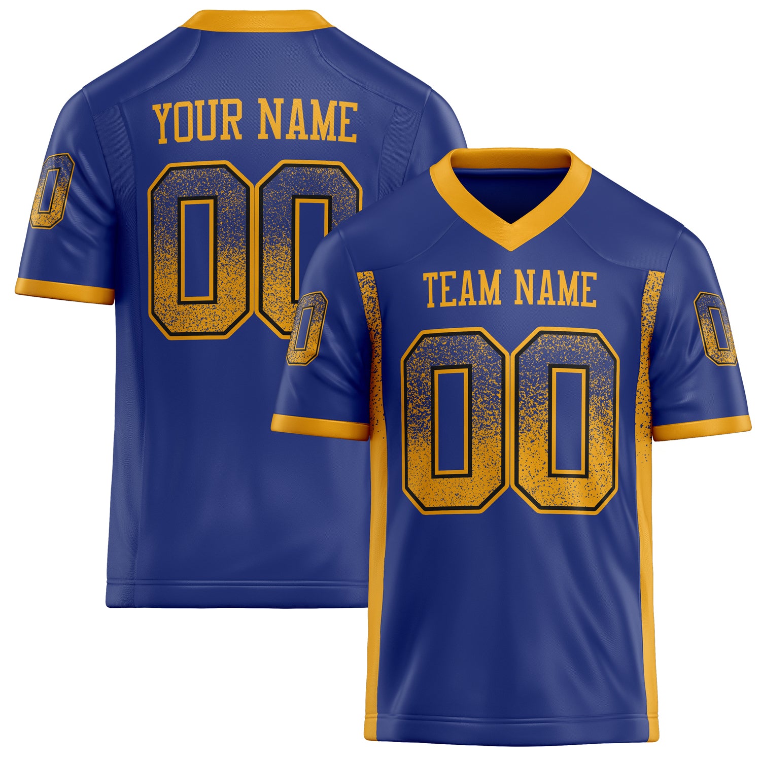 Custom Royal Gold Solid Colour Football Jersey FT02240730RO484