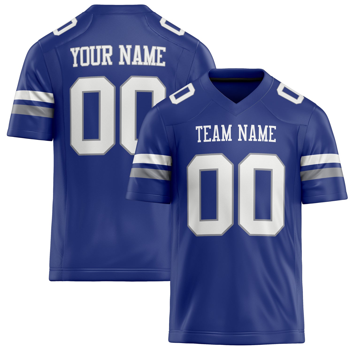 Custom Royal White Solid Colour Football Jersey FT02240730RO485