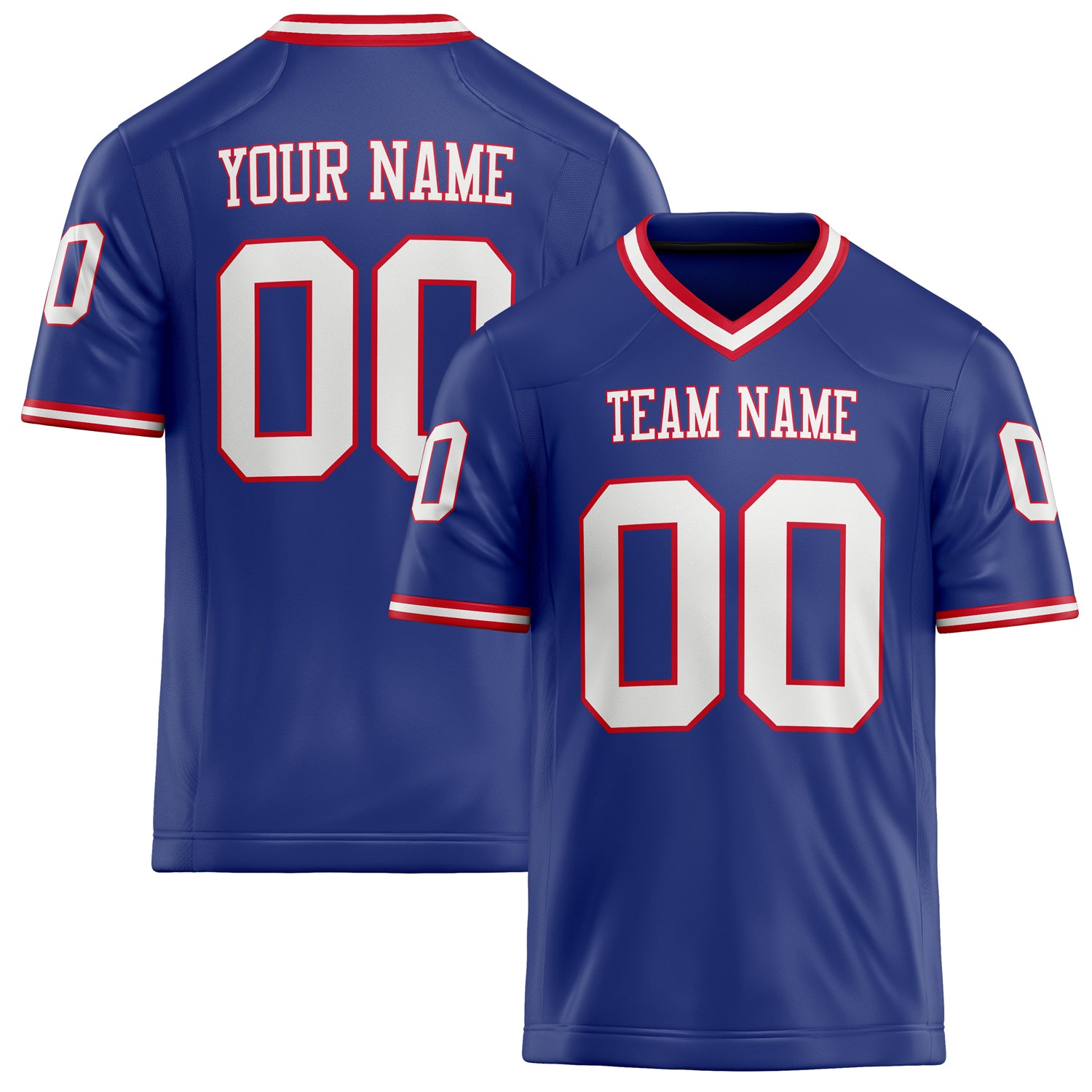 Custom Royal White Solid Colour Football Jersey FT02240730RO488