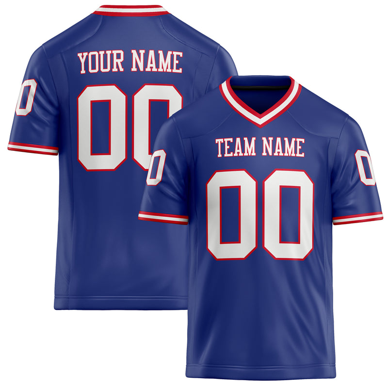 Custom Royal White Solid Colour Football Jersey FT02240730RO488