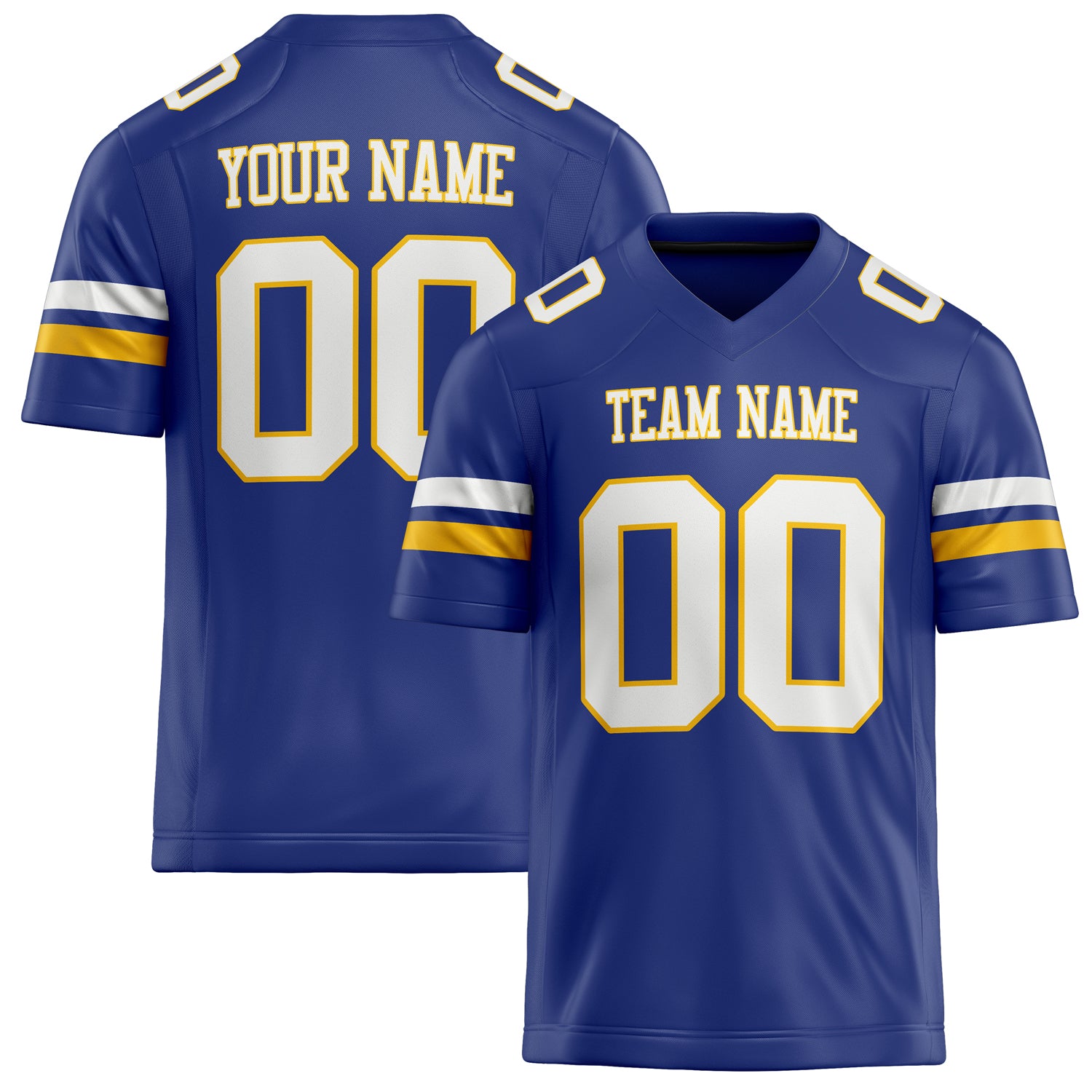 Custom Royal White Solid Colour Football Jersey FT02240730RO489