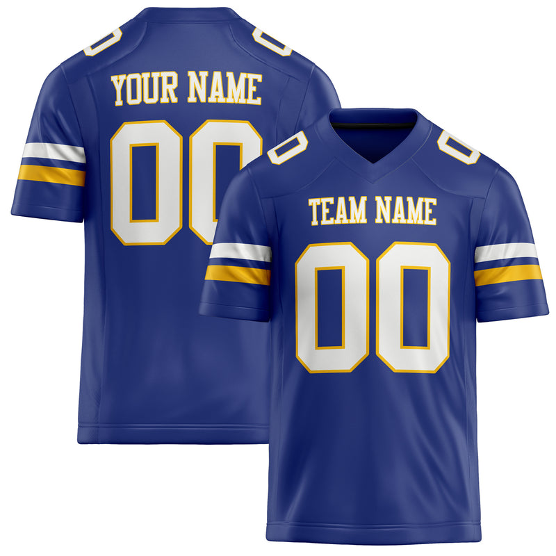 Custom Royal White Solid Colour Football Jersey FT02240730RO489