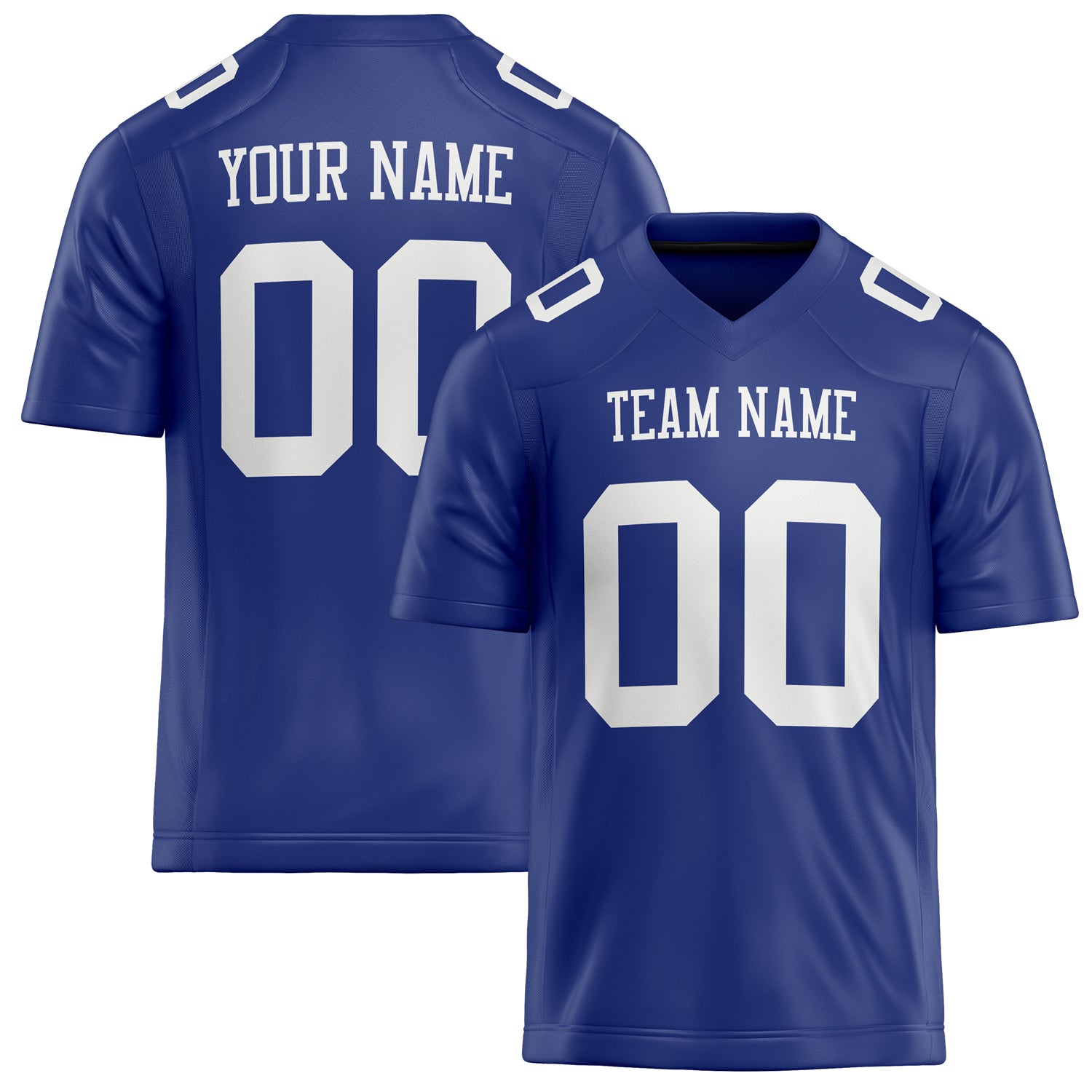 Custom Royal White Solid Colour Football Jersey FT02240730RO491