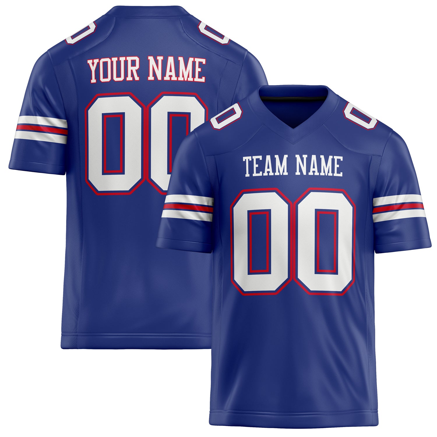 Custom Royal White Solid Colour Football Jersey FT02240730RO492