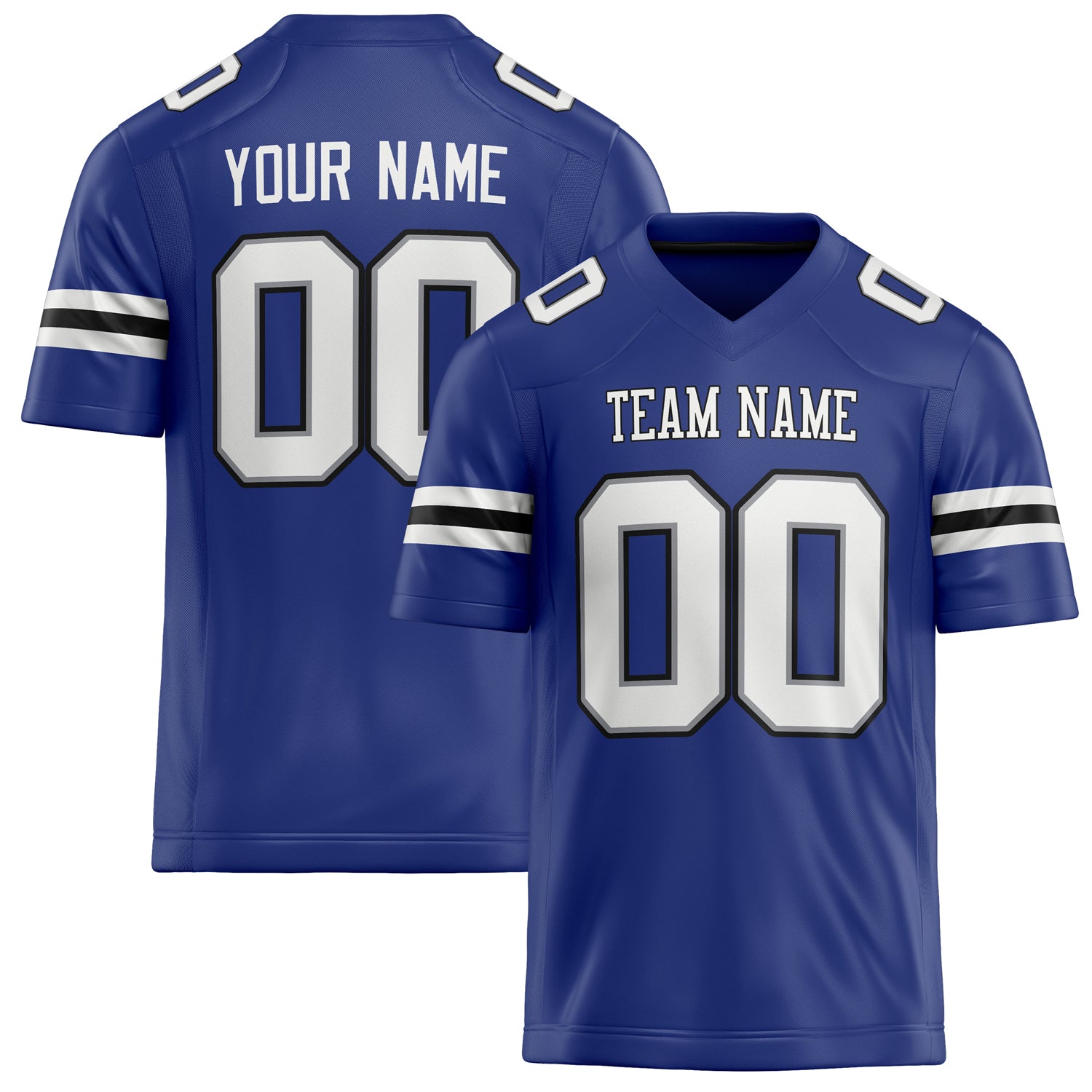 Custom Royal White Solid Colour Football Jersey FT02240730RO493