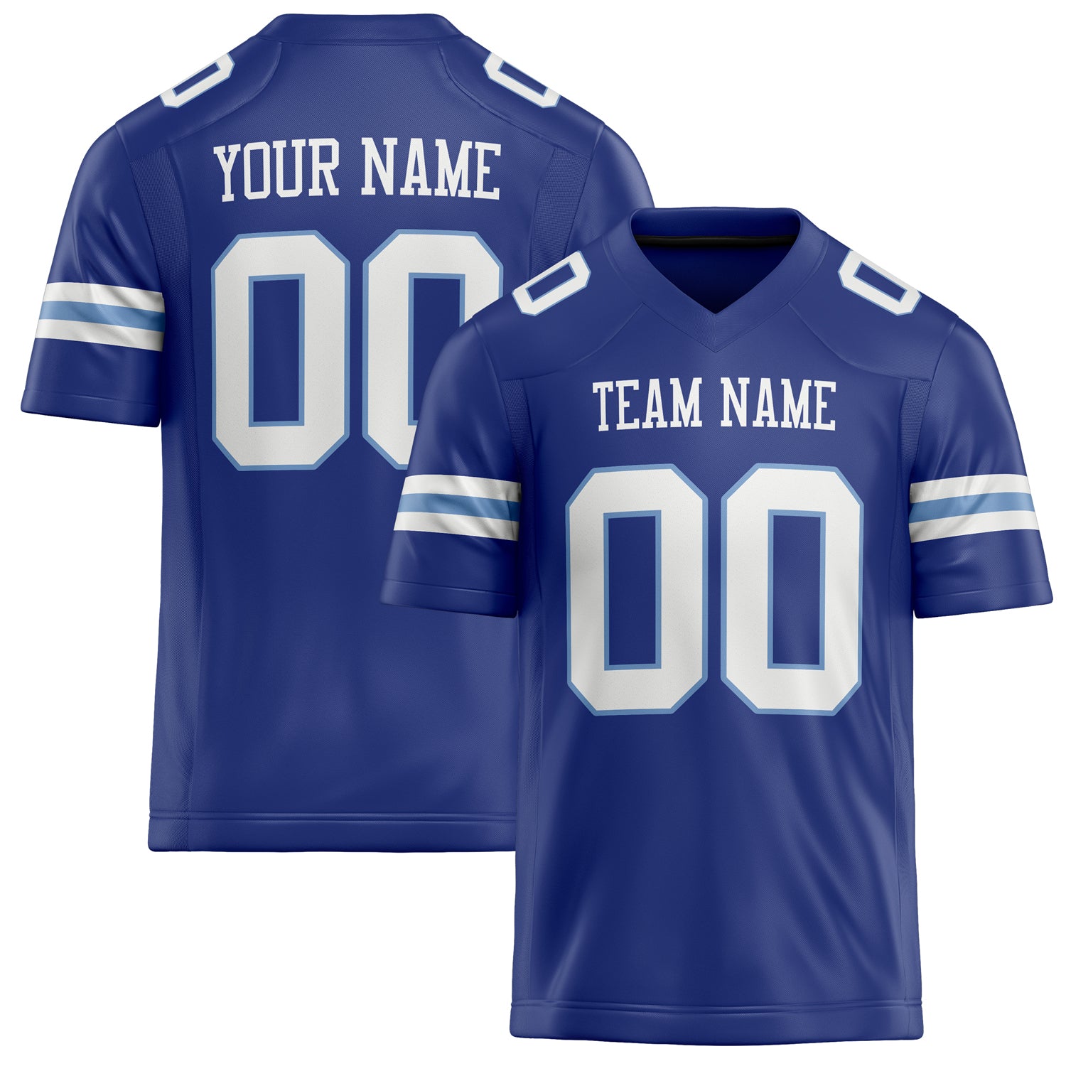 Custom Royal White Solid Colour Football Jersey FT02240730RO495
