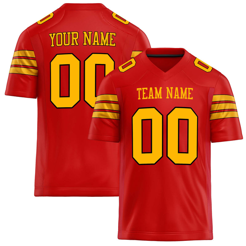 Custom Scarlet Gold Solid Colour Football Jersey FT02240730SC504