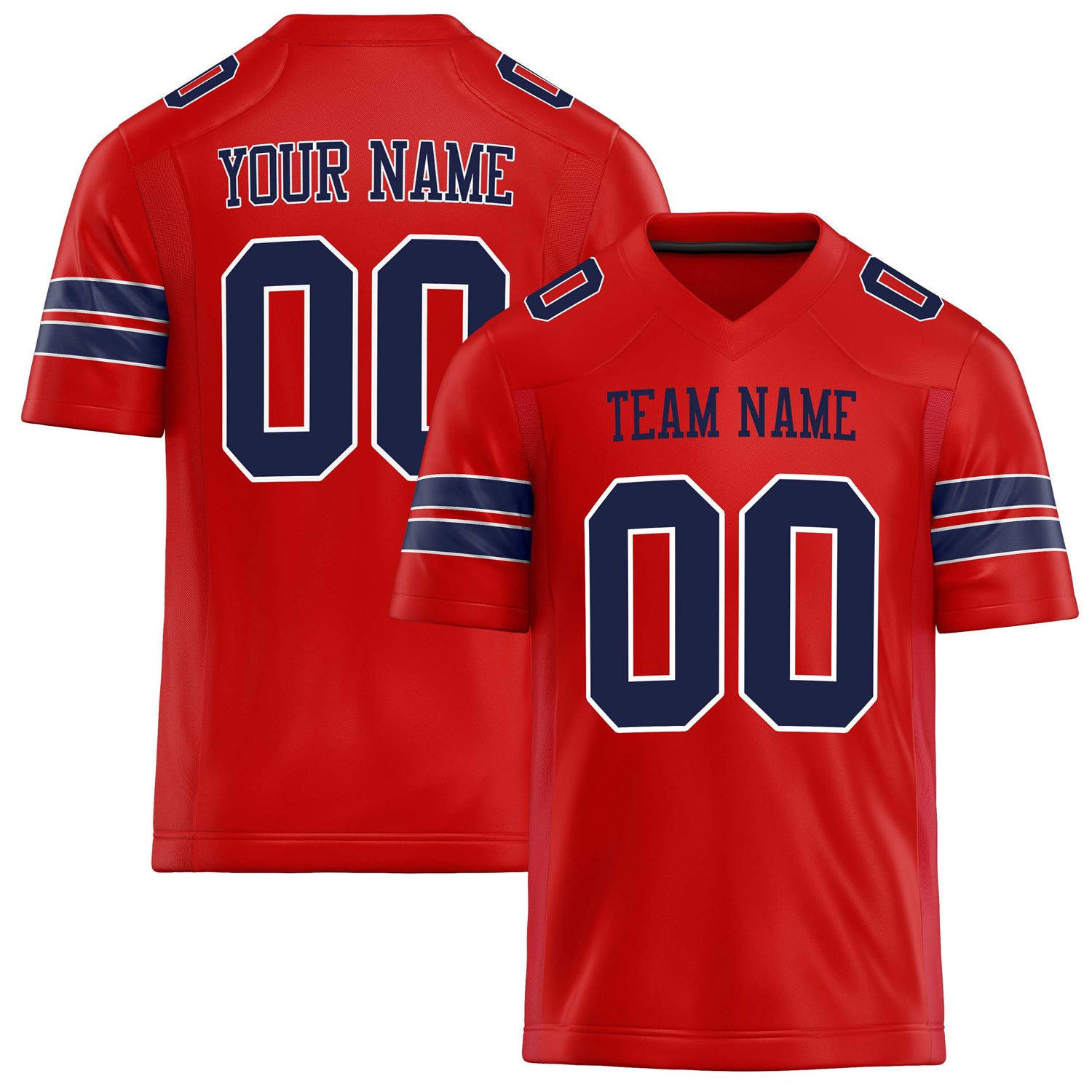 Custom Scarlet Navy Solid Colour Football Jersey FT02240730SC505