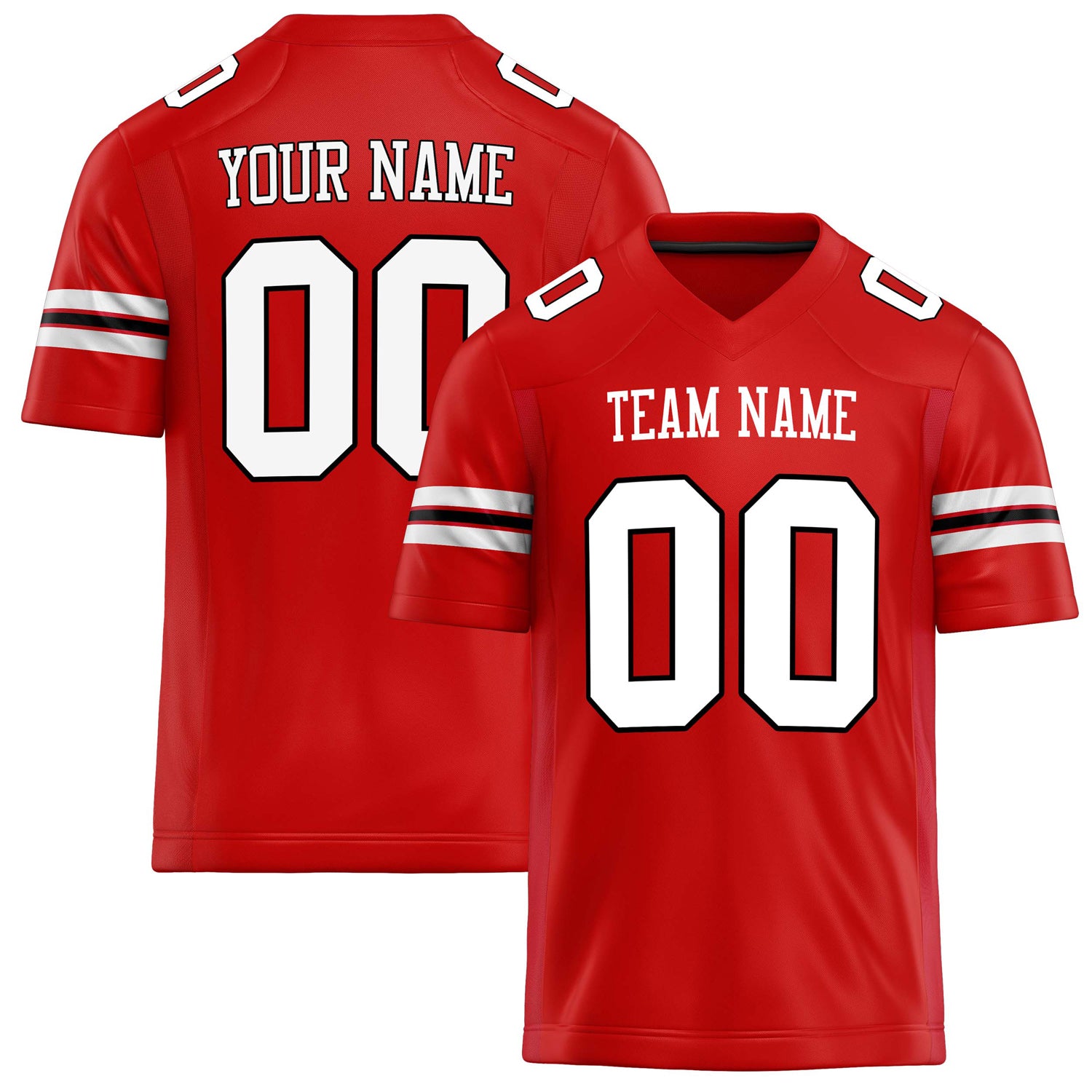 Custom Scarlet White Solid Colour Football Jersey FT02240730SC508