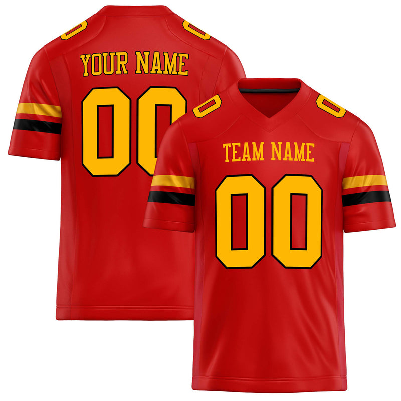 Custom Scarlet Gold Solid Colour Football Jersey FT02240730SC509
