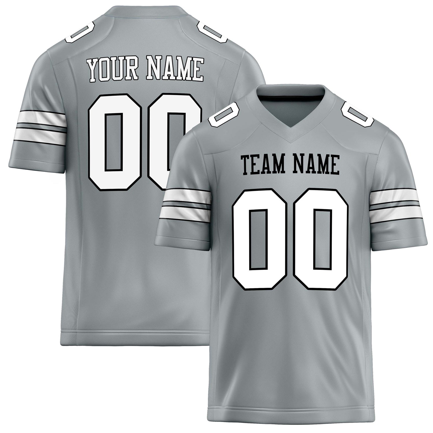 Custom Silver White Solid Colour Football Jersey FT02240730SI512