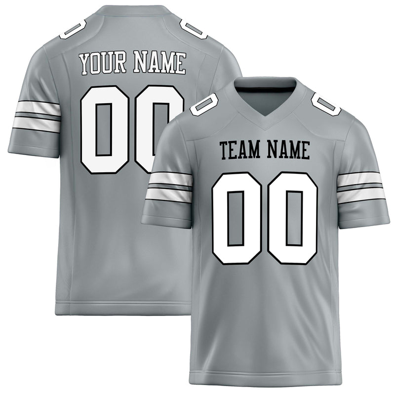 Custom Silver White Solid Colour Football Jersey FT02240730SI512