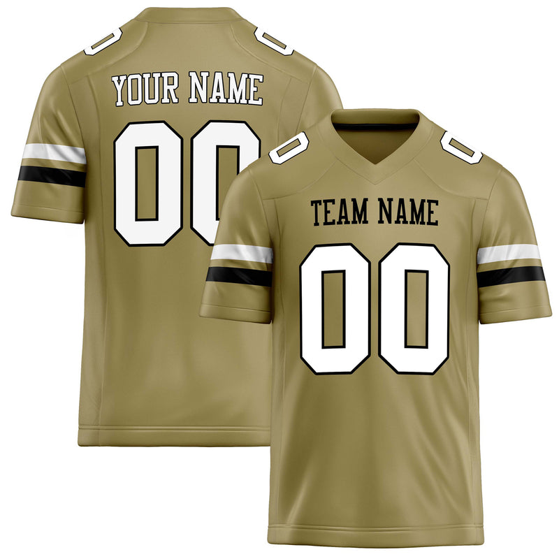 Custom Vegas Gold White Solid Colour Football Jersey FT02240730VE534