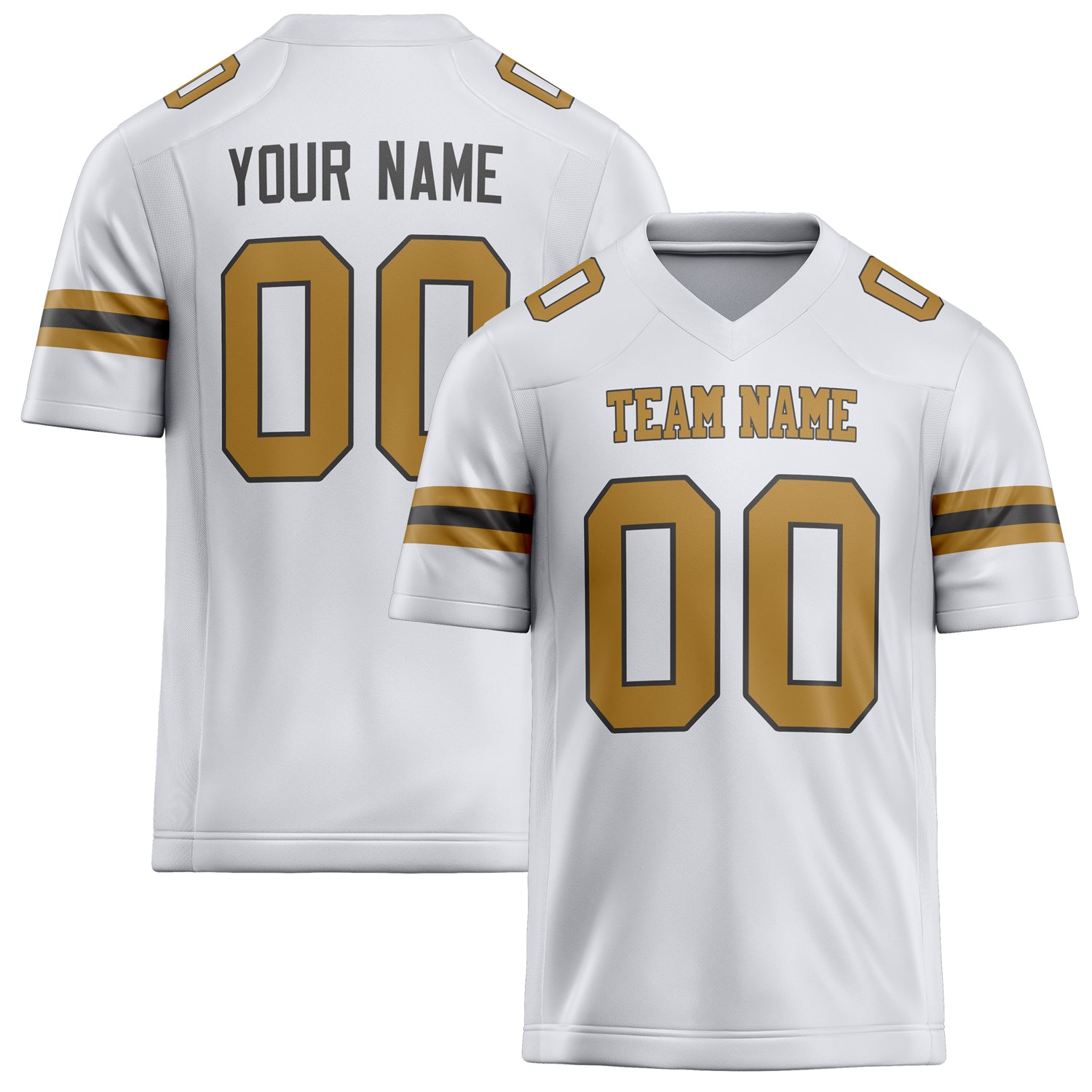 Custom White Brown Solid Colour Football Jersey FT02240730WH539