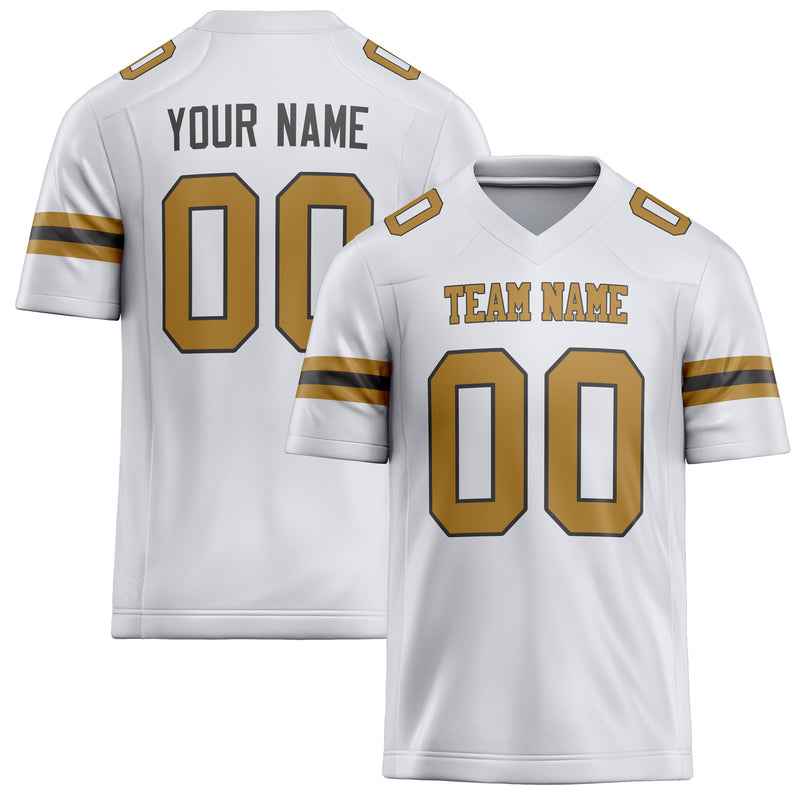 Custom White Brown Solid Colour Football Jersey FT02240730WH539