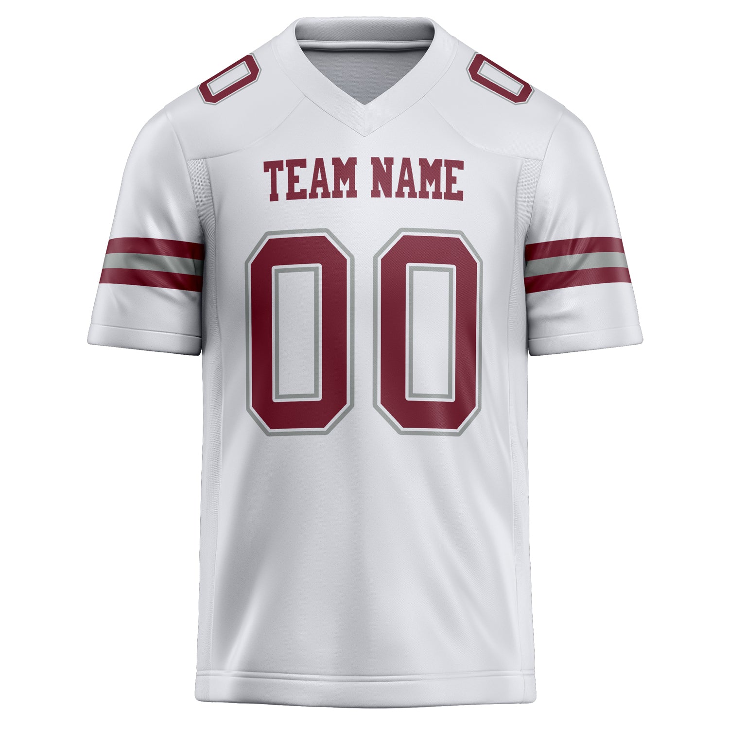 Custom White Maroon Solid Colour Football Jersey