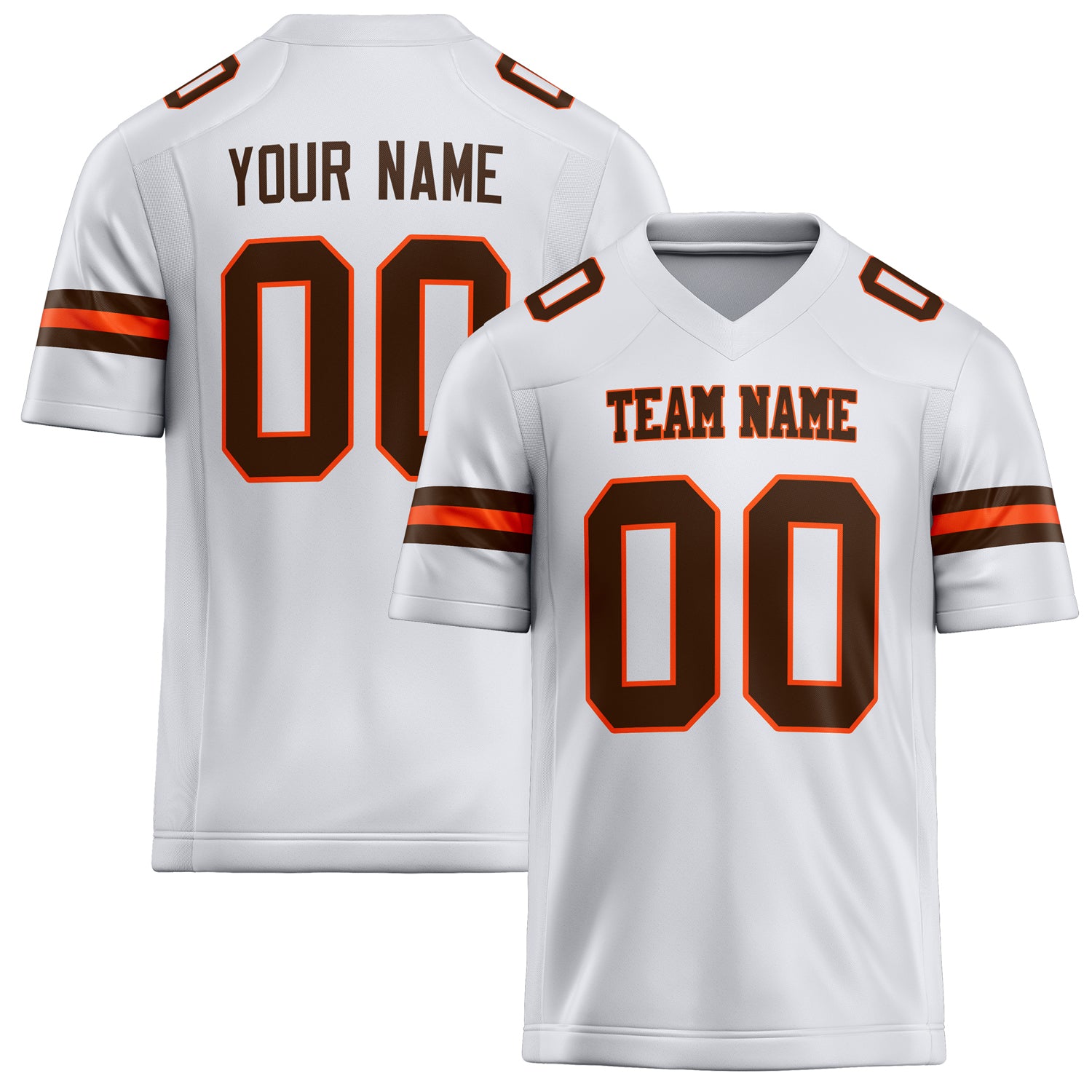 Custom White Brown Solid Colour Football Jersey FT02240730WH542