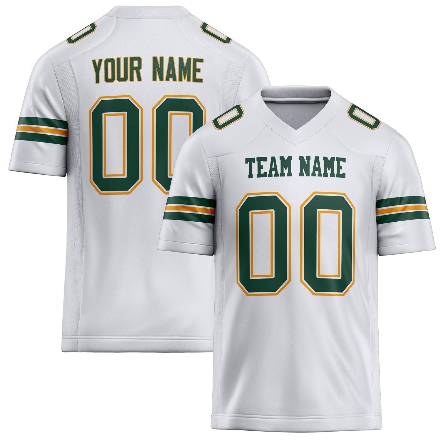 Custom White Kelly Green Solid Colour Football Jersey FT02240730WH544