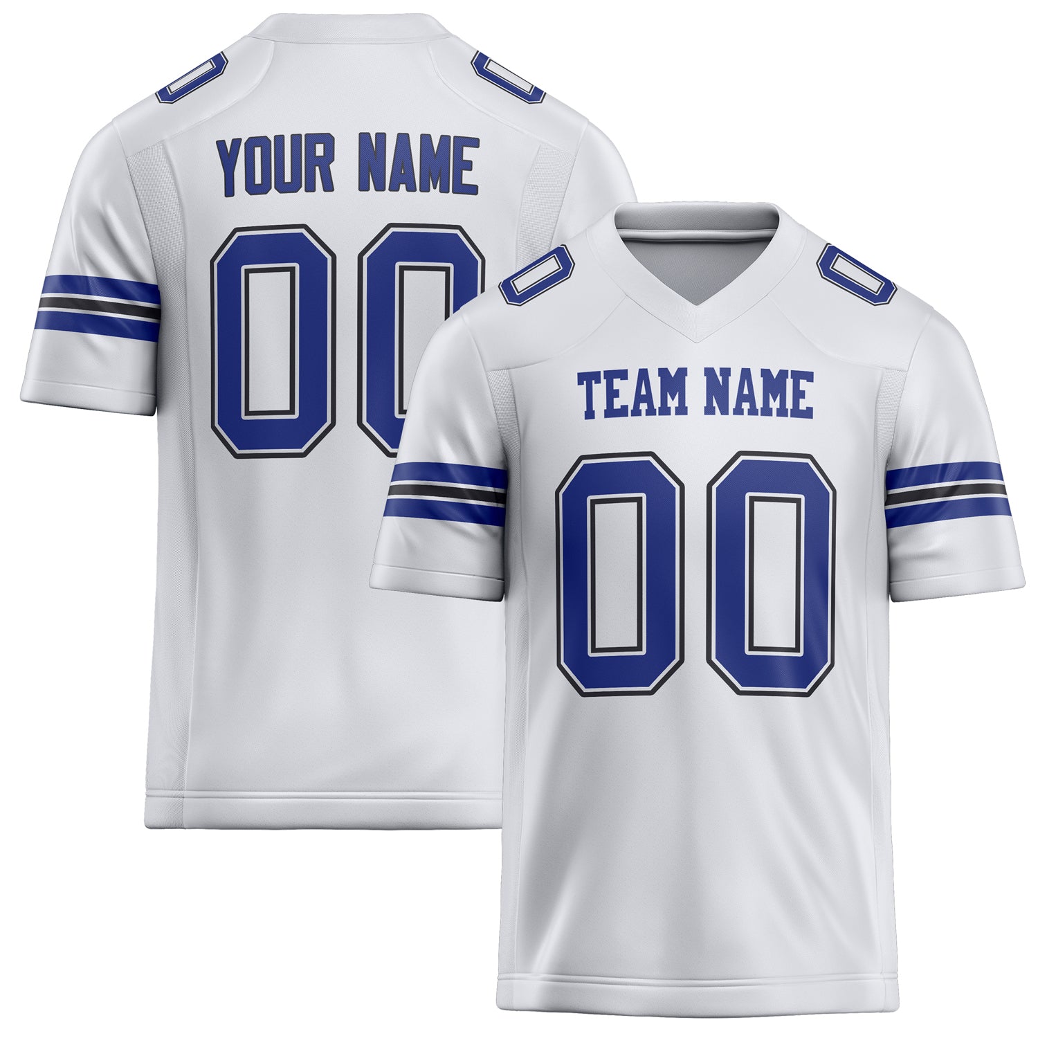 Custom White Royal Solid Colour Football Jersey FT02240730WH545