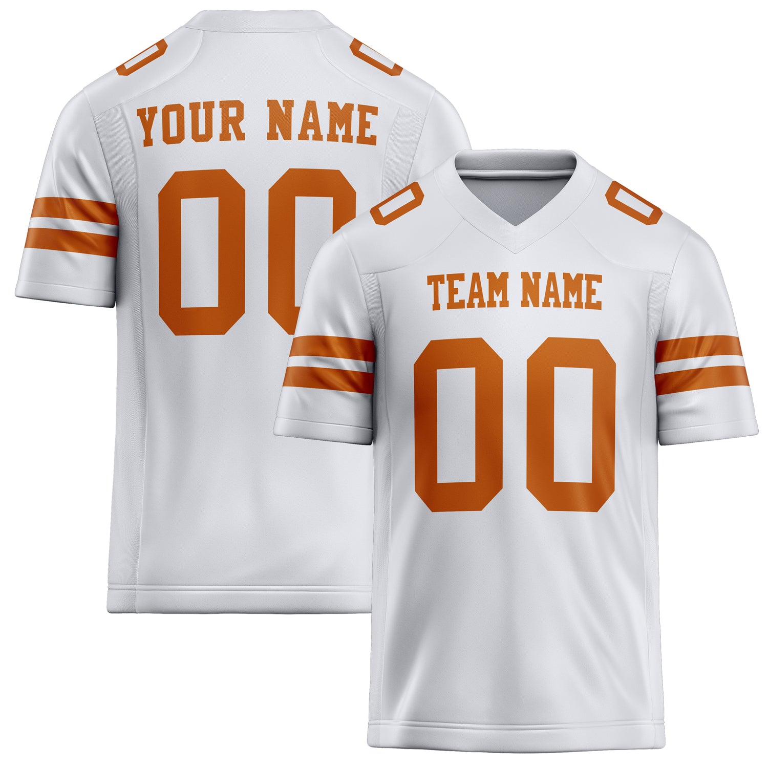 Custom White Orange Solid Colour Football Jersey FT02240730WH547