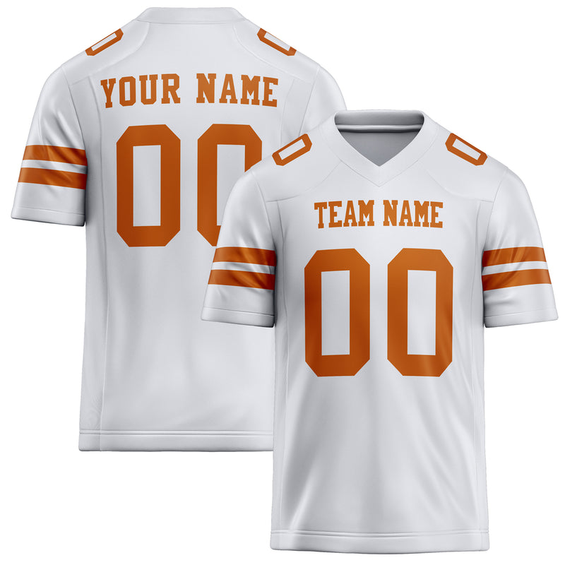 Custom White Orange Solid Colour Football Jersey FT02240730WH547