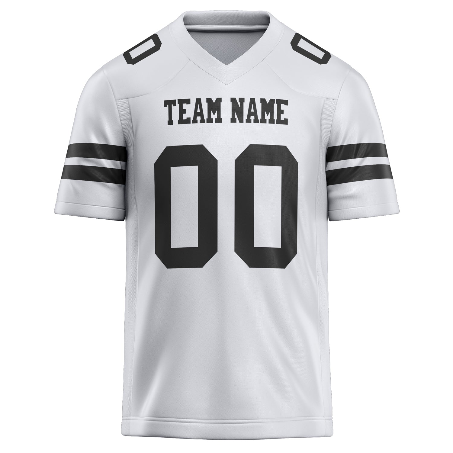 Custom White Black Solid Colour Football Jersey