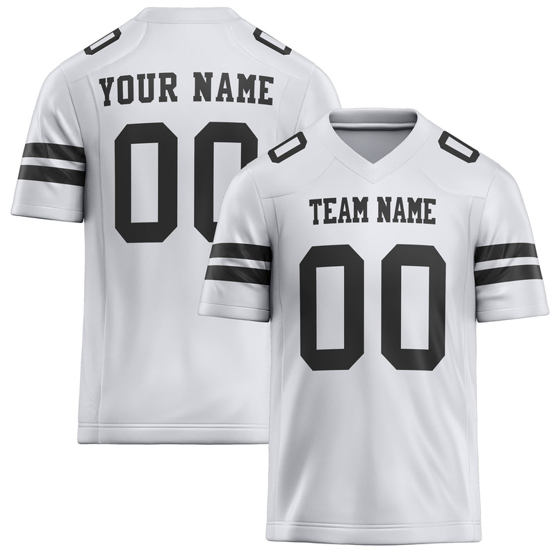 Custom White Black Solid Colour Football Jersey FT02240730WH549
